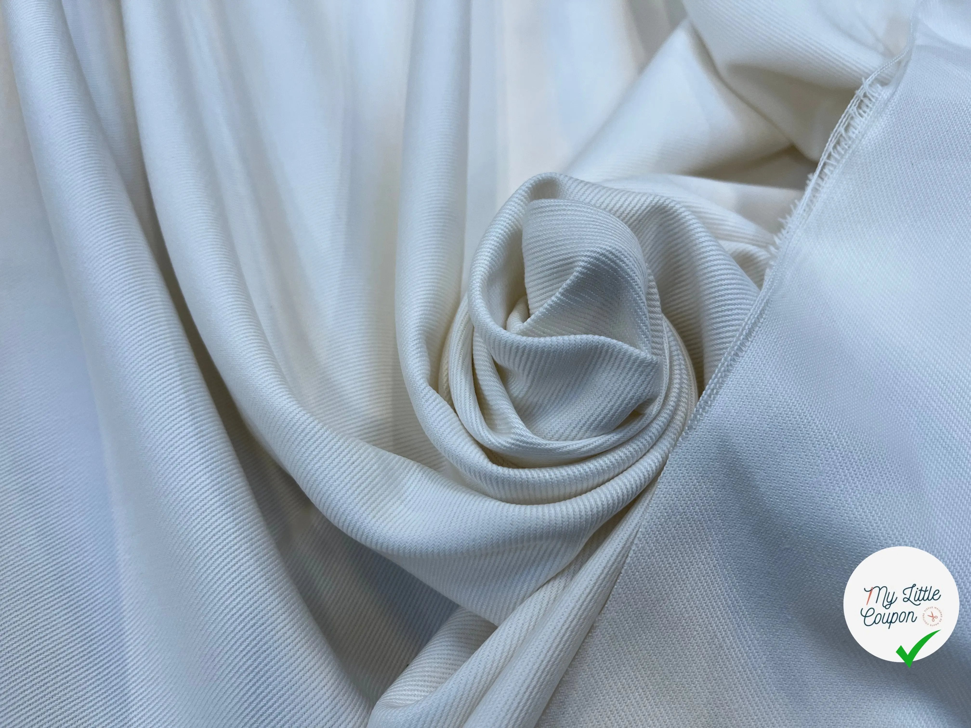 GABARDINE DE COTON ÉCRU - My Little Coupon