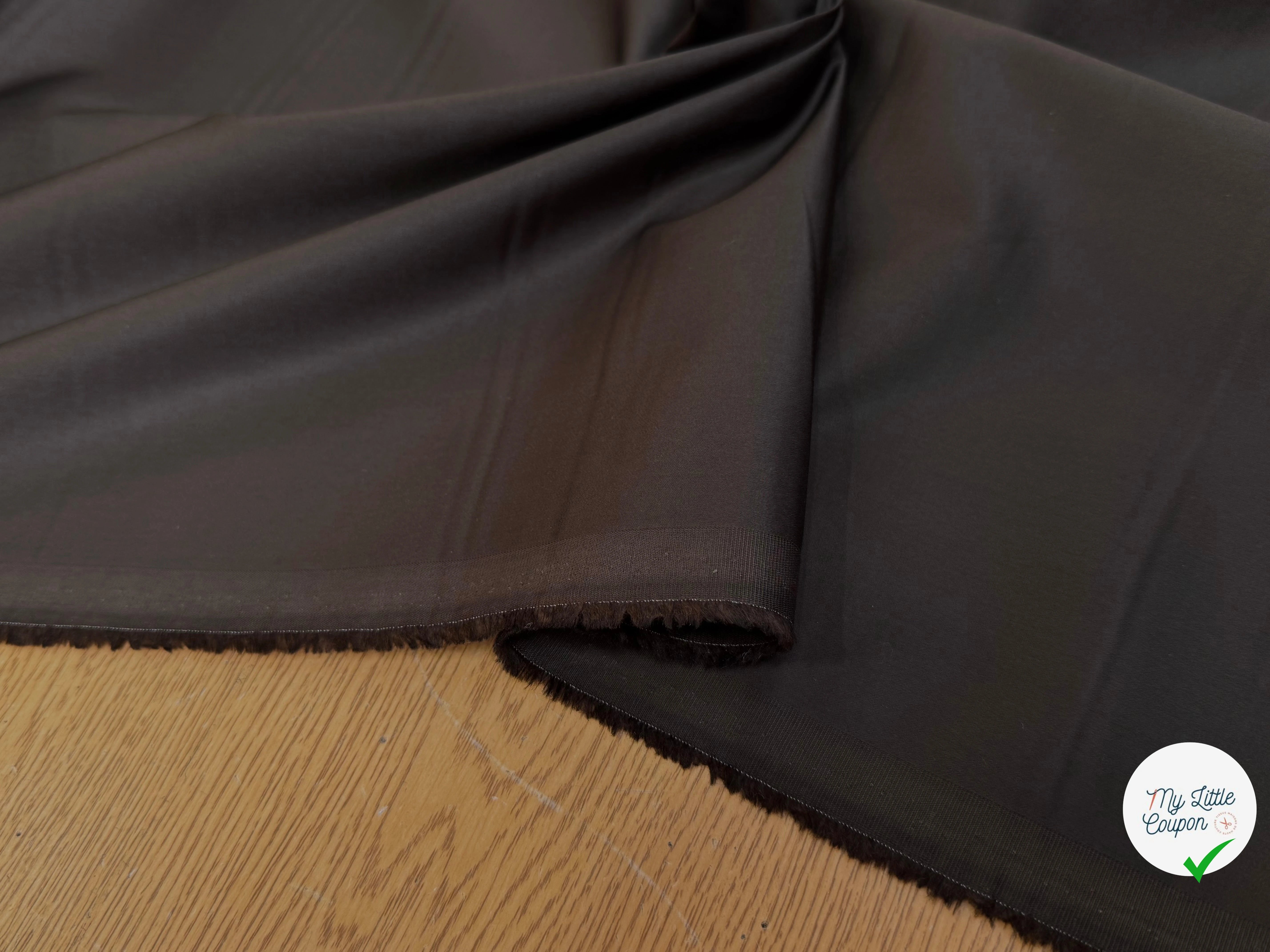 GABARDINE DE COTON FINE CHOCO MARRON LISSE ÉFFET CRAQUANT - My Little Coupon