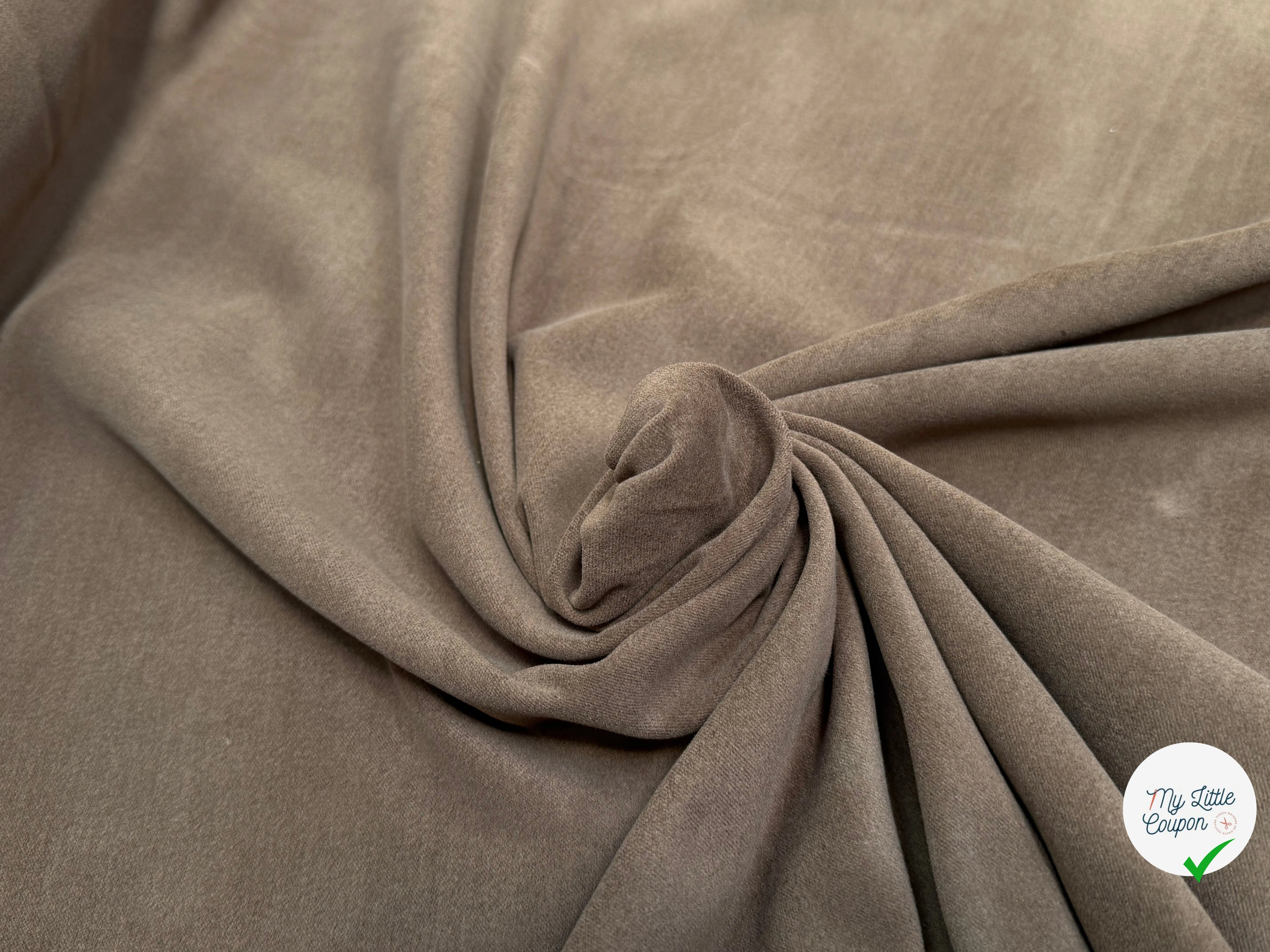 GABARDINE DE COTON GRATTÉE ULTRA BELLE CHOCO CARAMEL - My Little Coupon