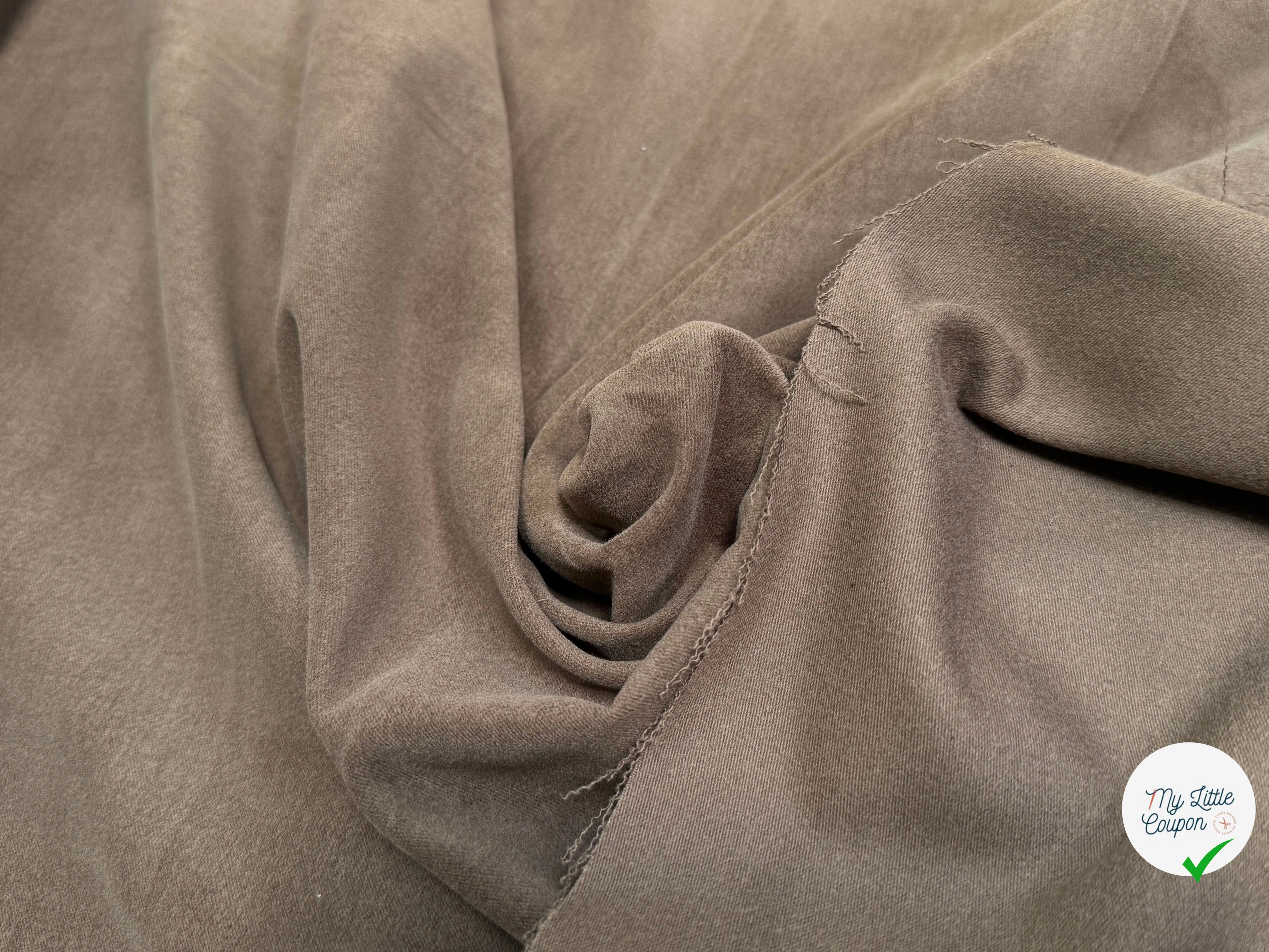GABARDINE DE COTON GRATTÉE ULTRA BELLE CHOCO CARAMEL - My Little Coupon
