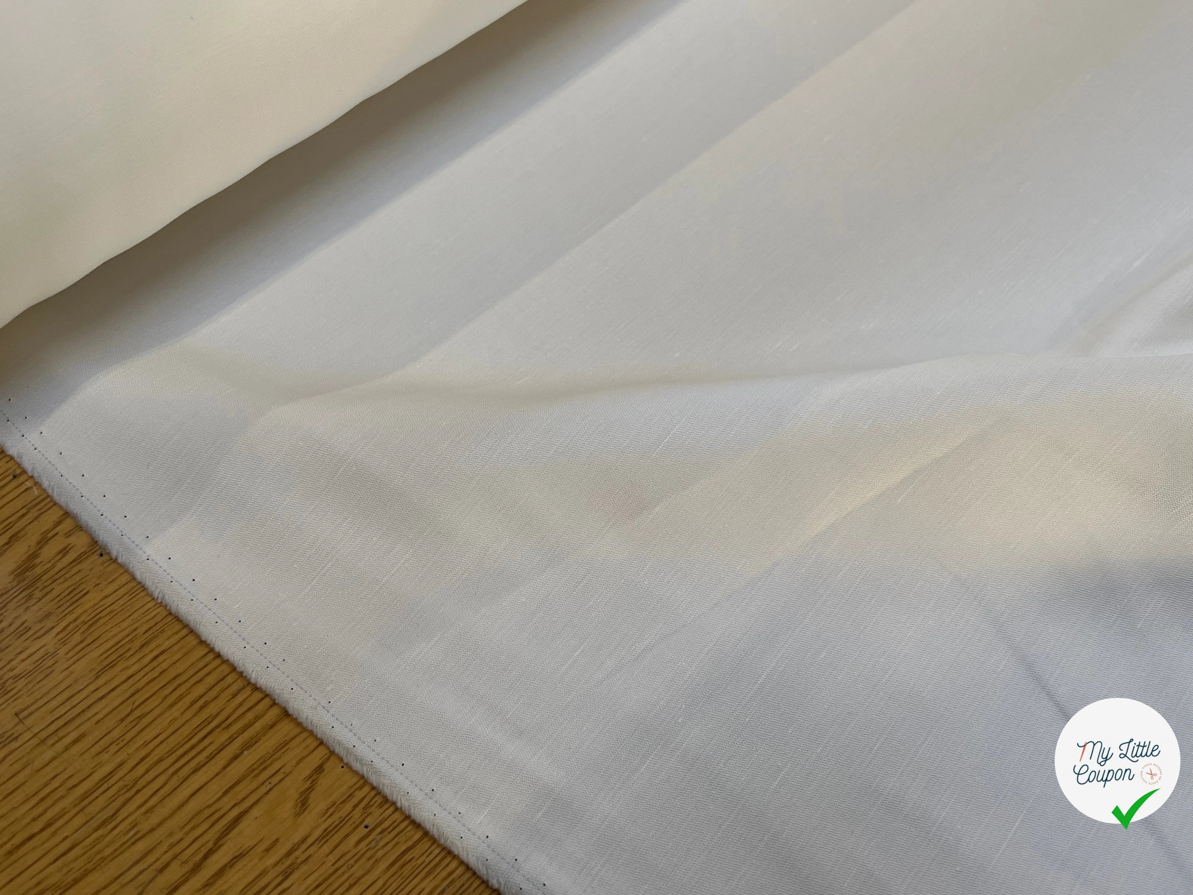 GABARDINE DE COTON LÉGER BLANC 100% COTON 160CM - My Little Coupon