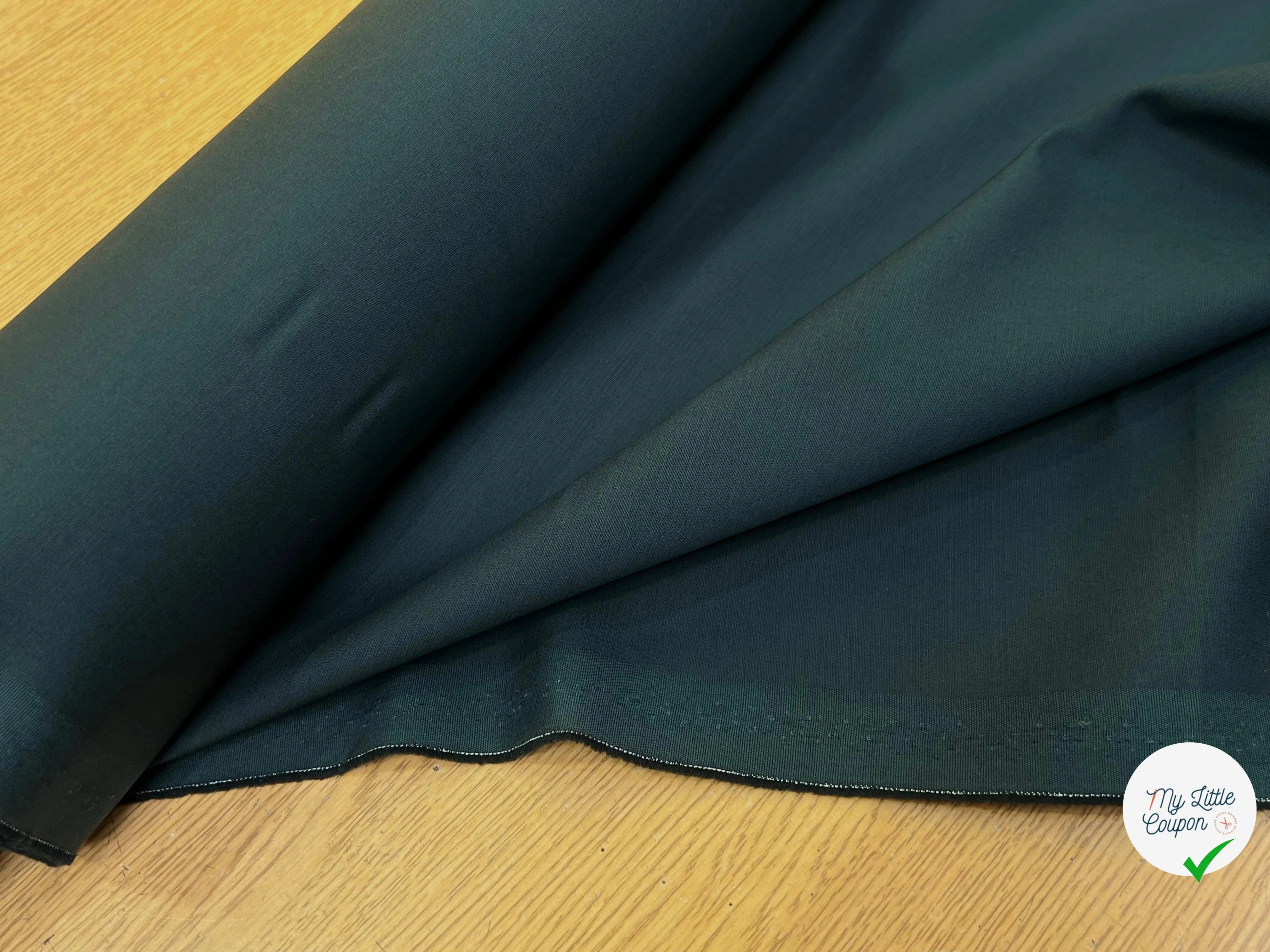 GABARDINE DE COTON LOURDE BELLE FINITION VERT FORÊT - My Little Coupon