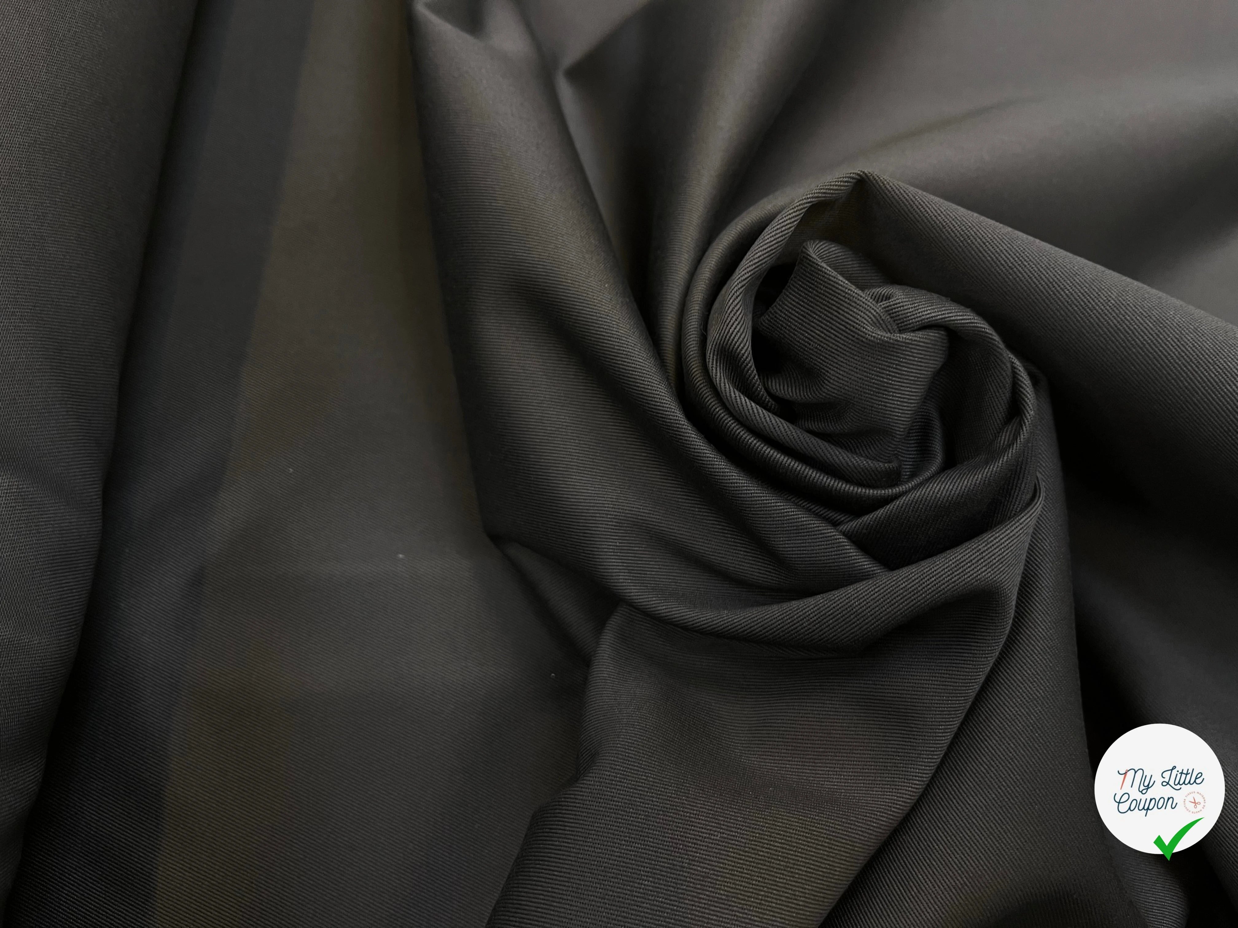 GABARDINE DE COTON LOURDE CARBONE - My Little Coupon