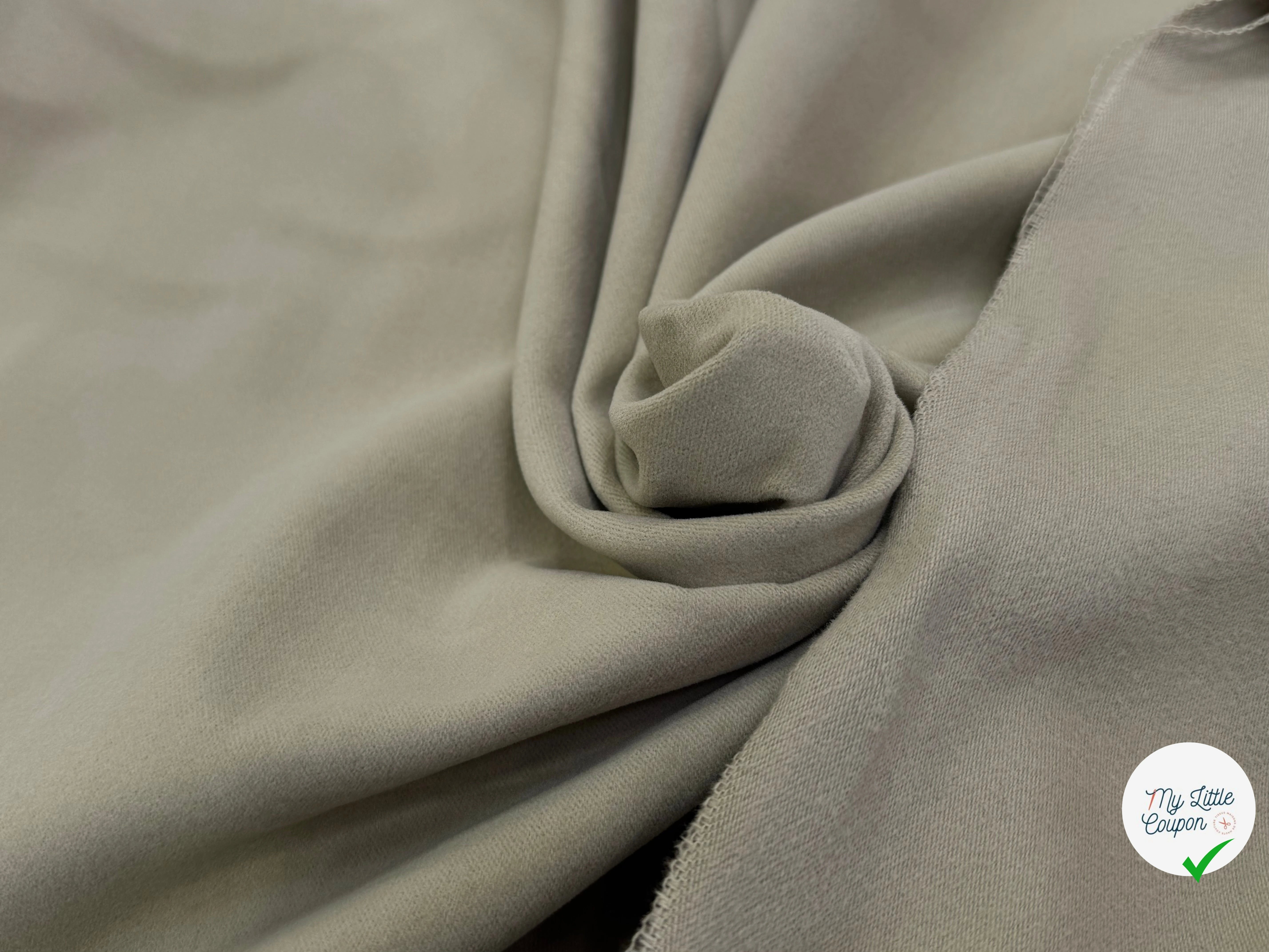 GABARDINE DE COTON LOURDE GRATÉE BEIGE TOUCHER DOUX - My Little Coupon