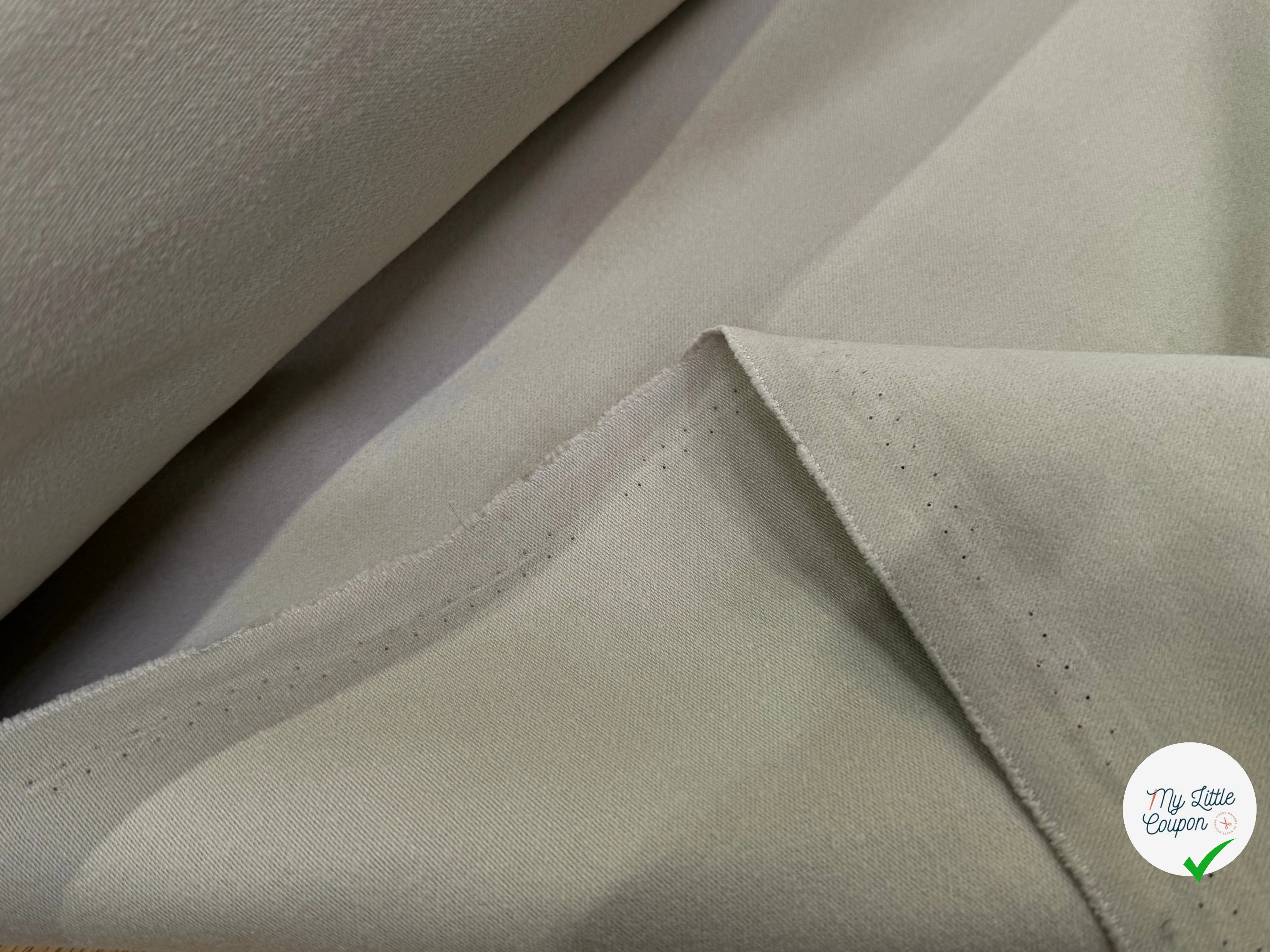 GABARDINE DE COTON LOURDE GRATÉE BEIGE TOUCHER DOUX - My Little Coupon