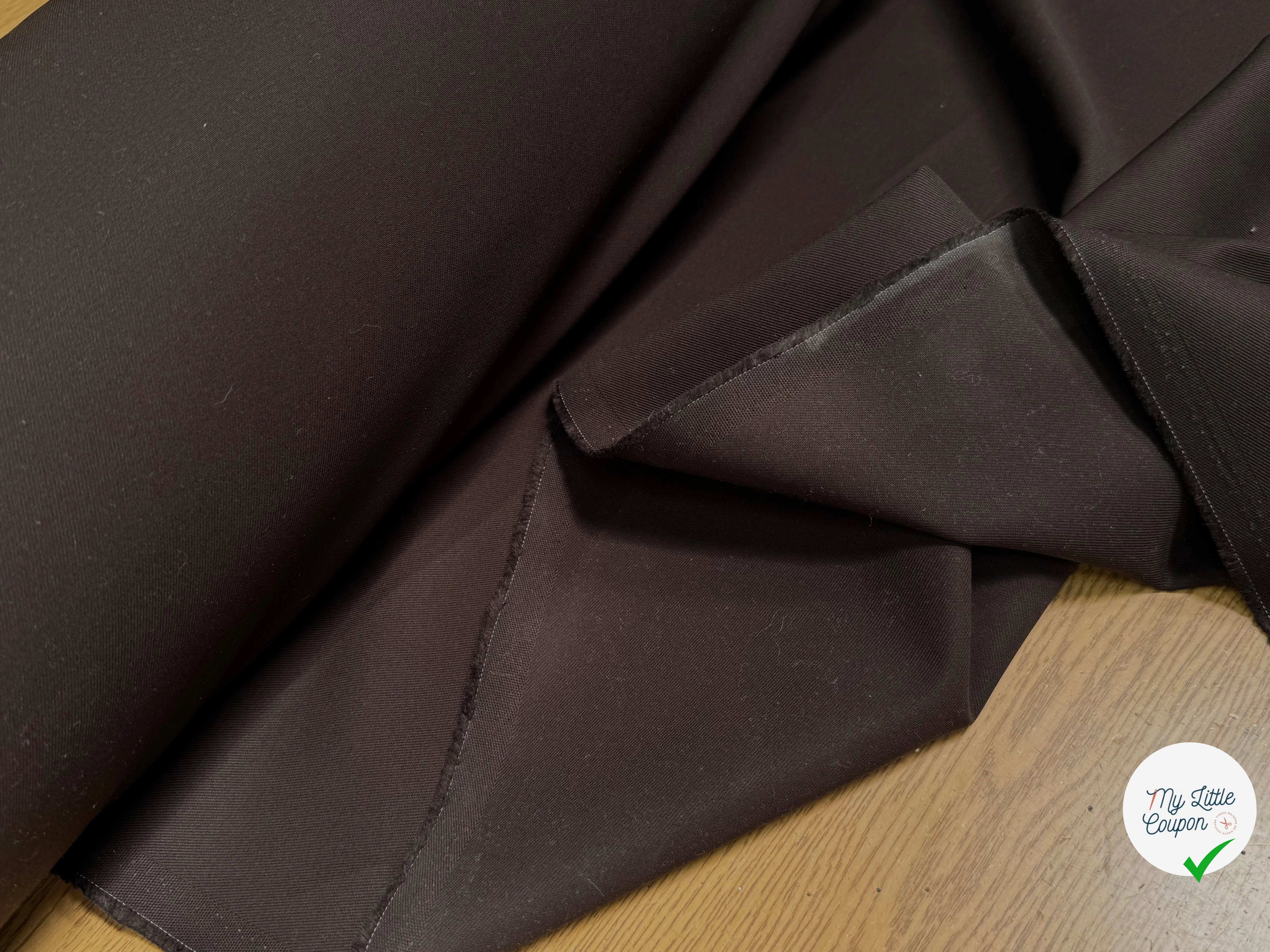 GABARDINE DE COTON LOURDE SERGÉE BELLE TENUE BROWN - My Little Coupon