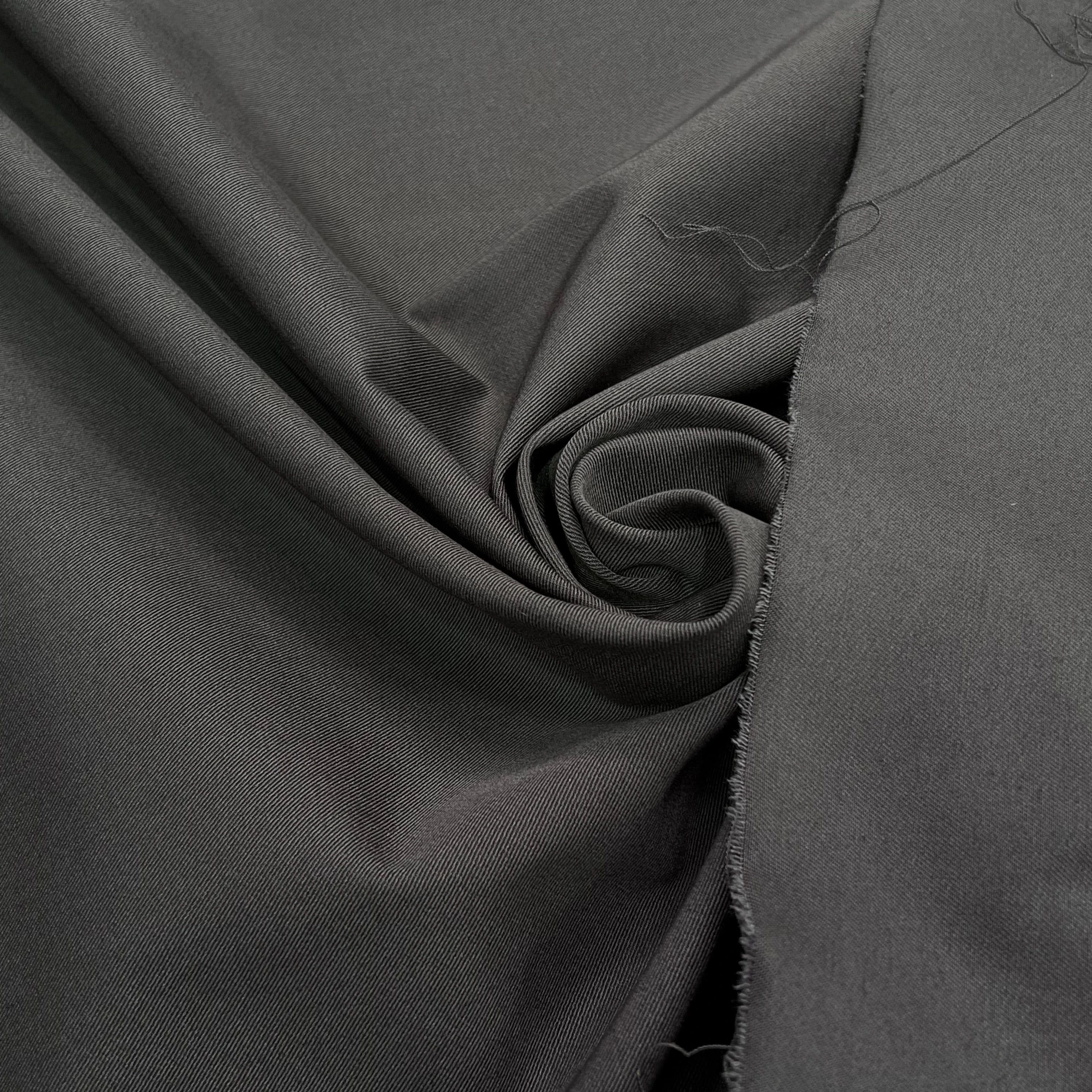 GABARDINE DE COTON LOURDE STRETCH GRIS KAKI - My Little Coupon