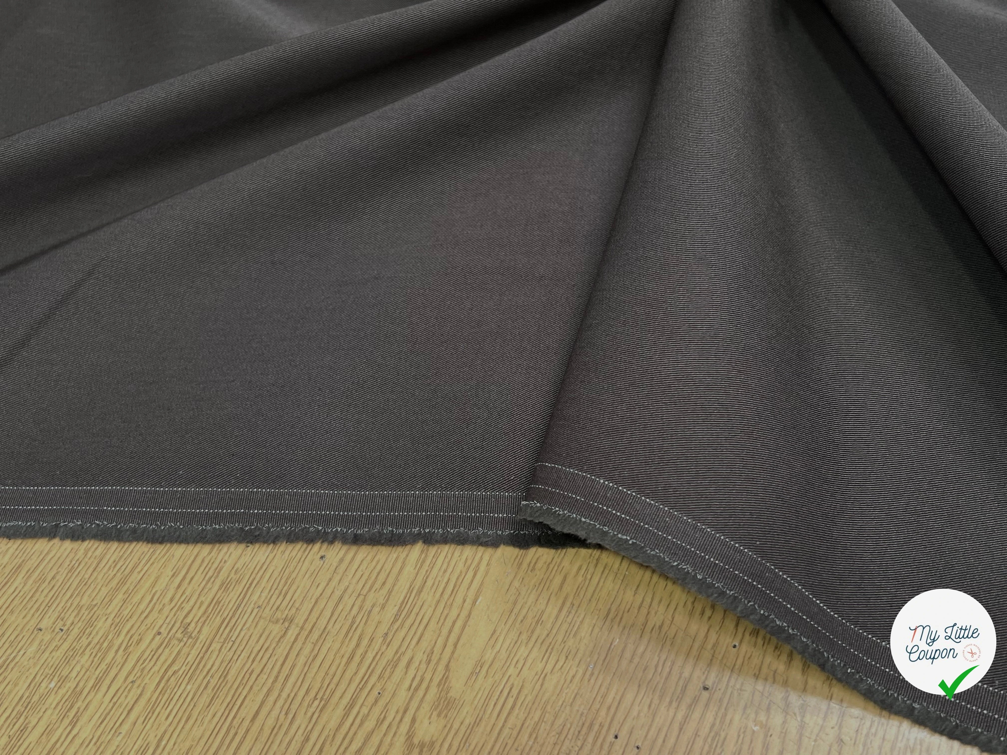 GABARDINE DE COTON LOURDE STRETCH GRIS KAKI - My Little Coupon