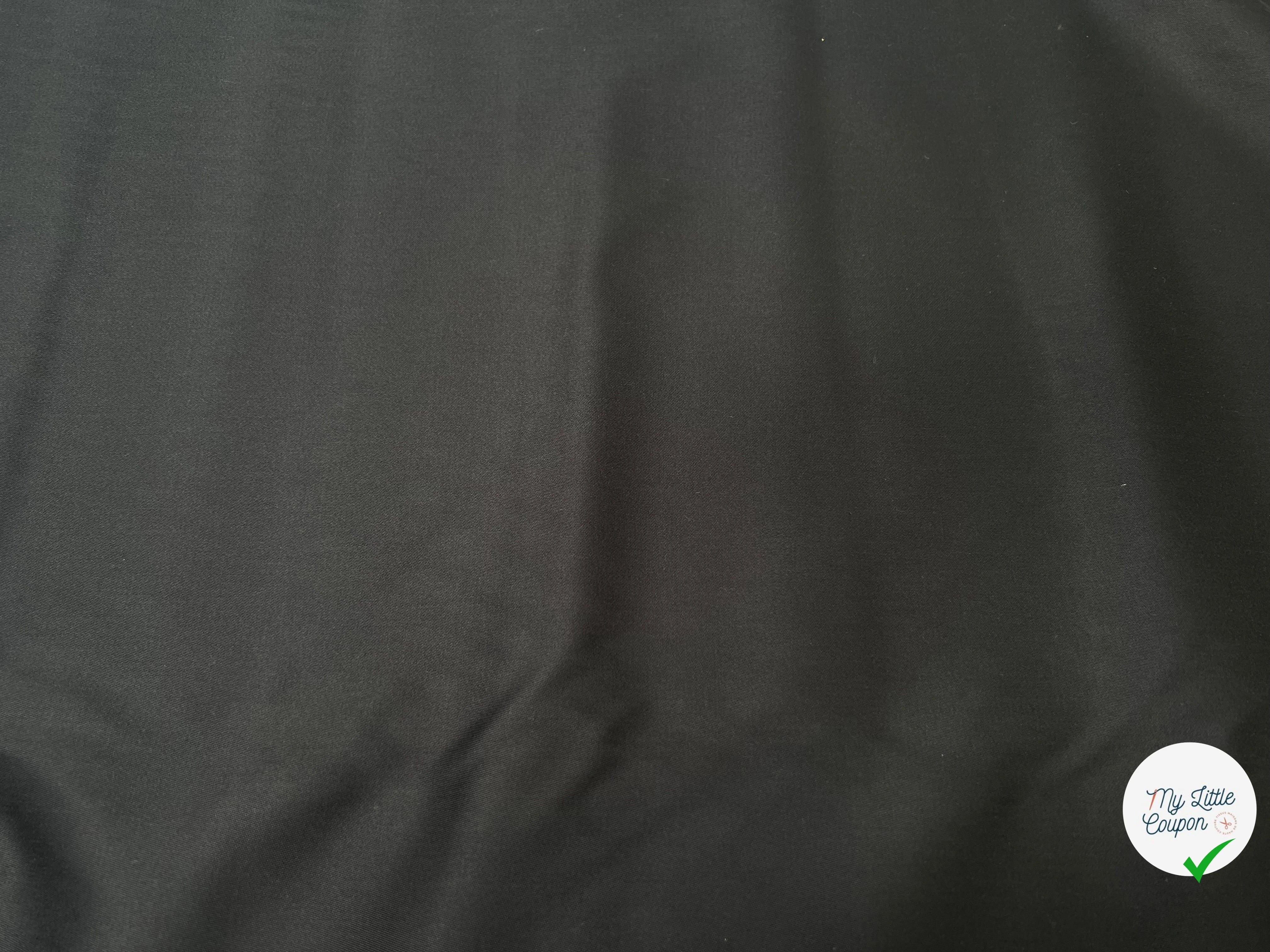 GABARDINE DE COTON NOIR SATINÉ - My Little Coupon