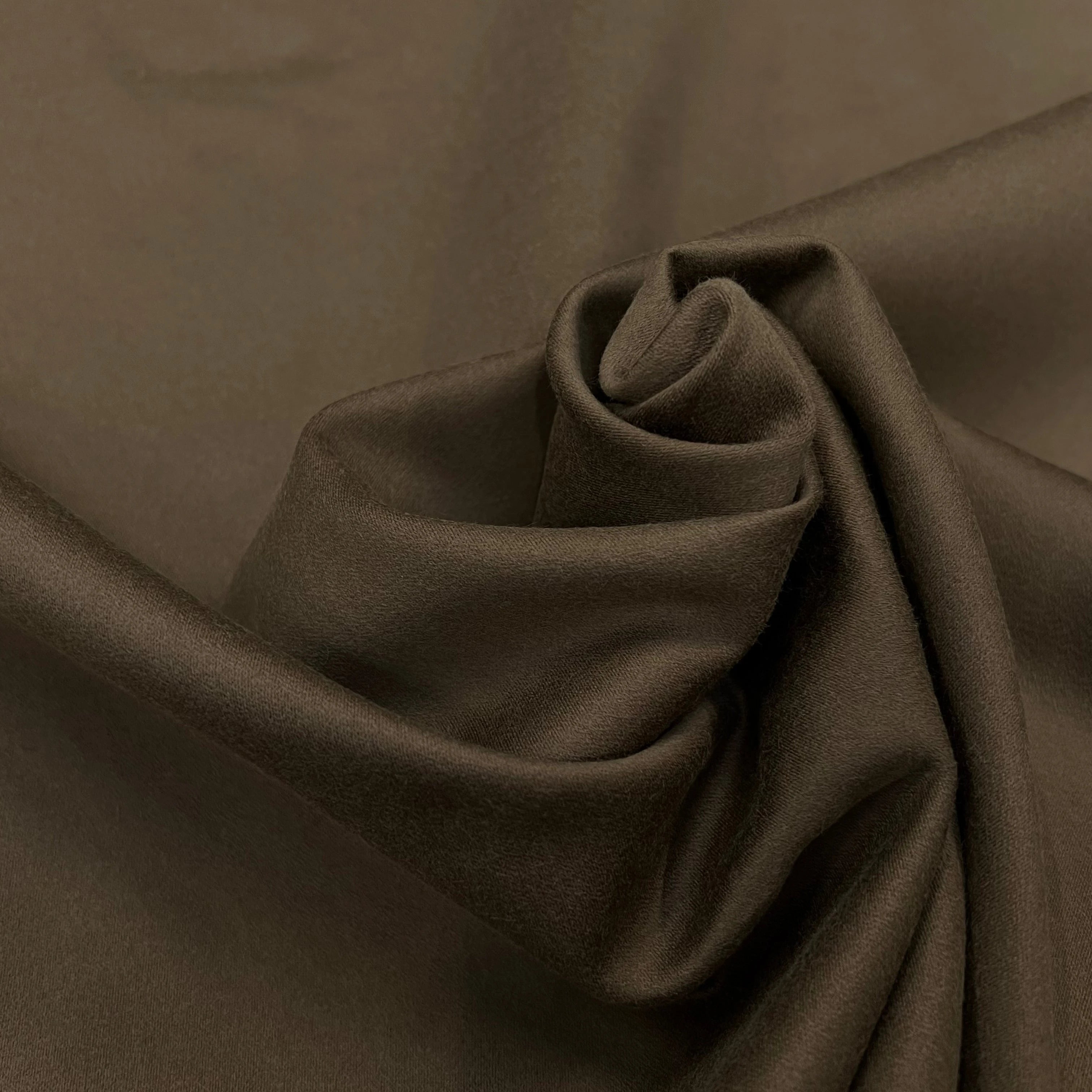 GABARDINE DE COTON PEIGNÉE CAMEL FONCÉ JAPON 118CM LAIZE - My Little Coupon