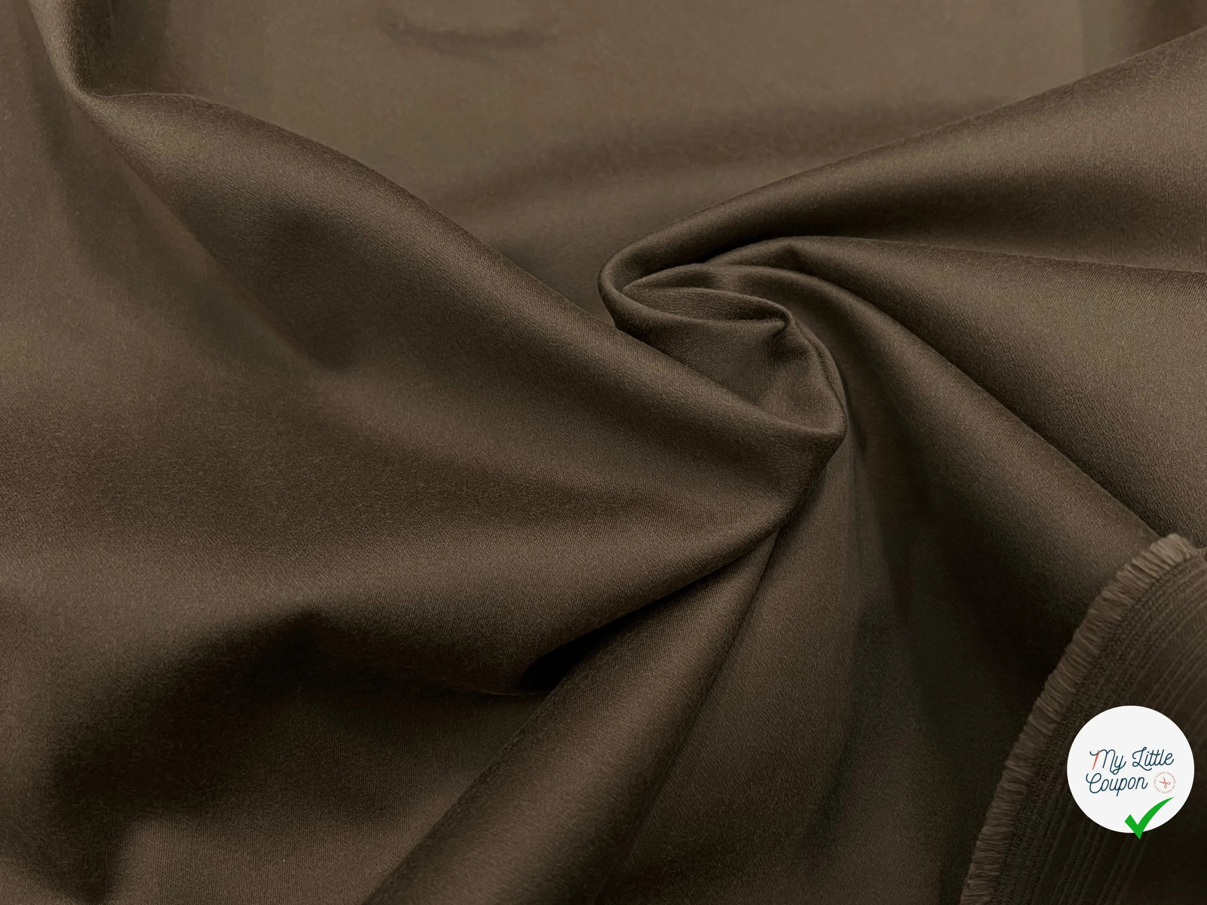 GABARDINE DE COTON PEIGNÉE CAMEL FONCÉ JAPON 118CM LAIZE - My Little Coupon