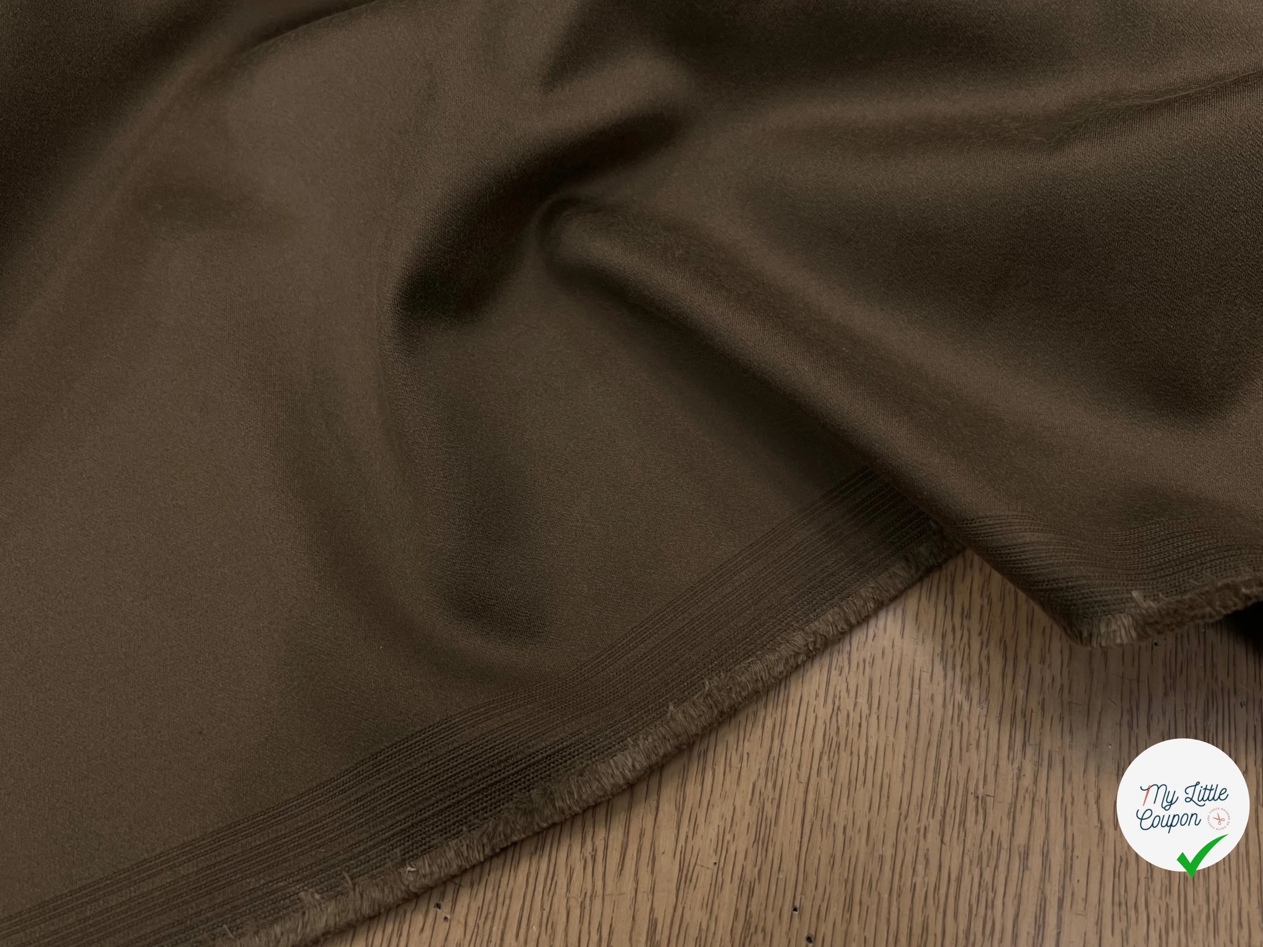 GABARDINE DE COTON PEIGNÉE CAMEL FONCÉ JAPON 118CM LAIZE - My Little Coupon