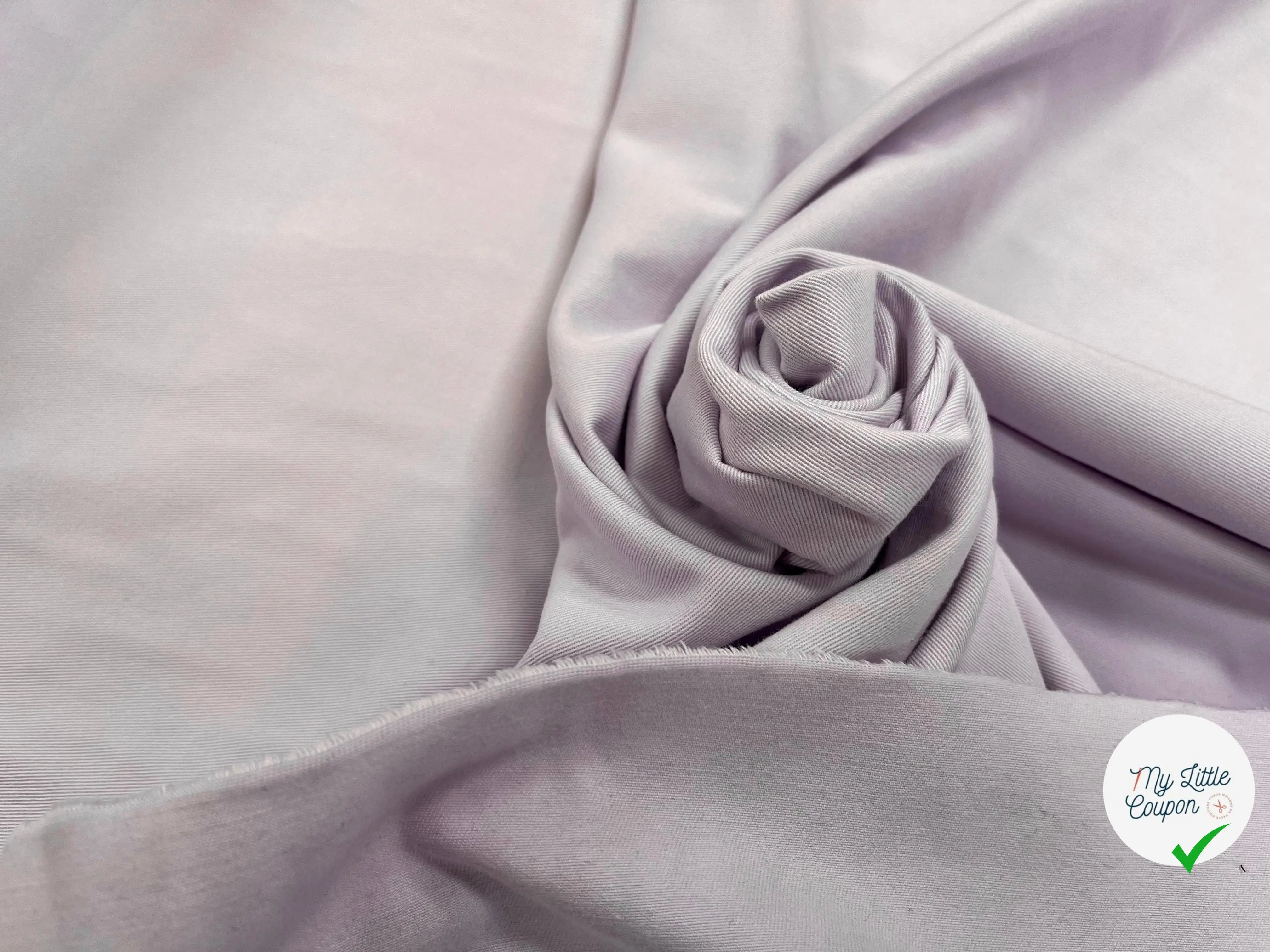 GABARDINE DE COTON PÉTITE LAIZE ICE LAVANDER - My Little Coupon