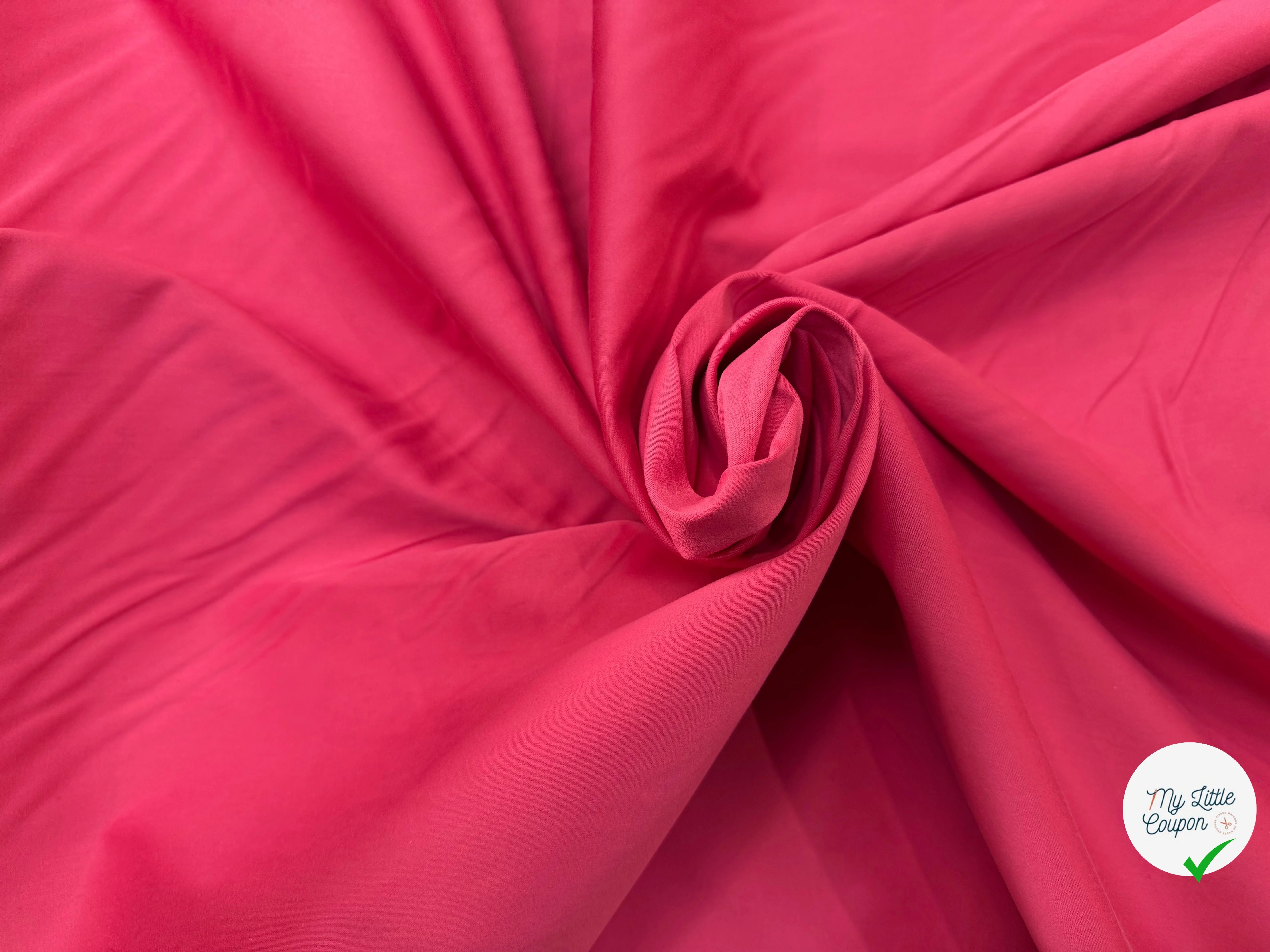 GABARDINE DE COTON ROSE LEGREMENT SATINÉ STRETCH - My Little Coupon