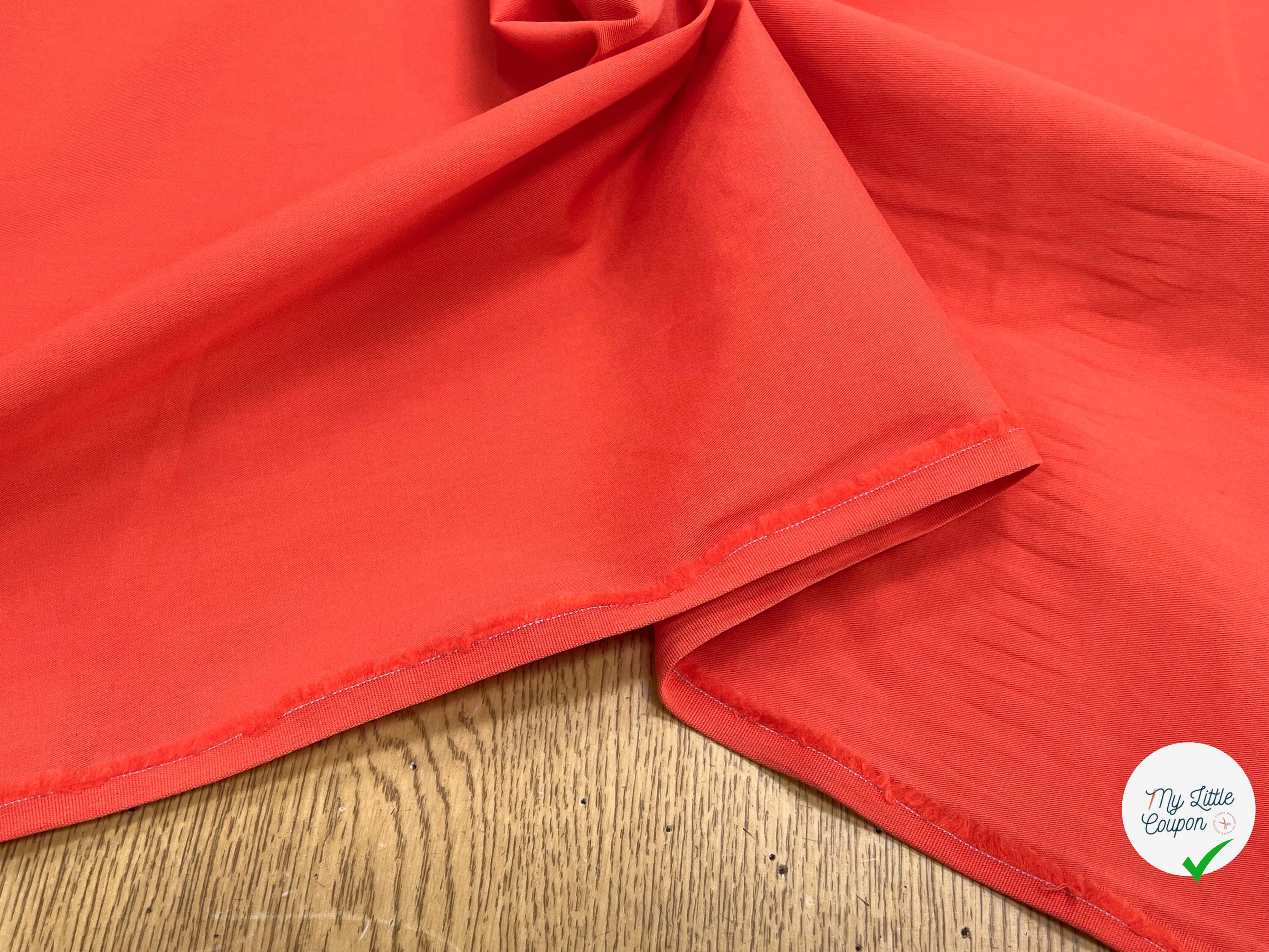 GABARDINE DE COTON STRETCH ORANGE SUBLIME - My Little Coupon