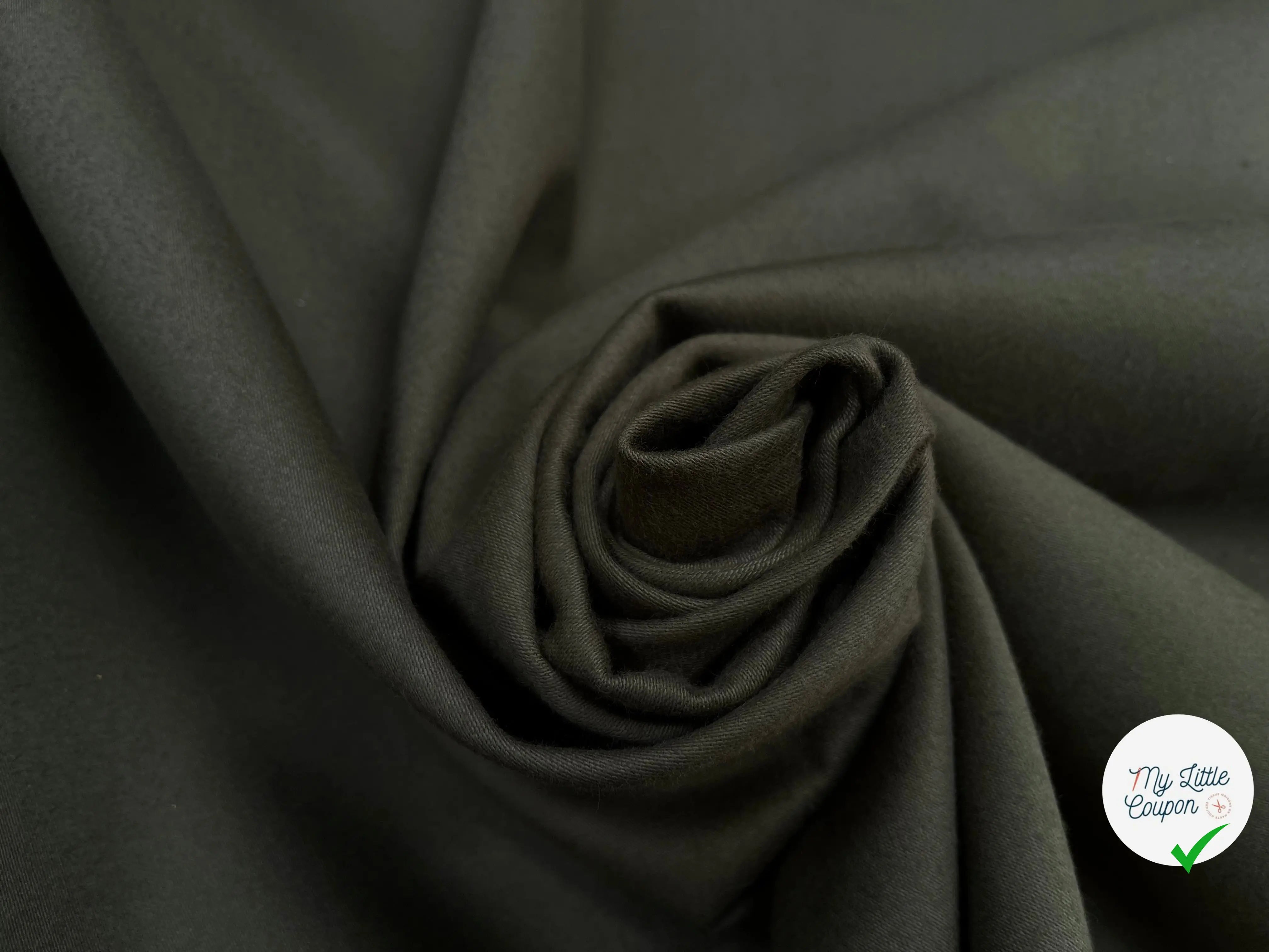 GABARDINE DE COTON STRIÉ KAKI - My Little Coupon