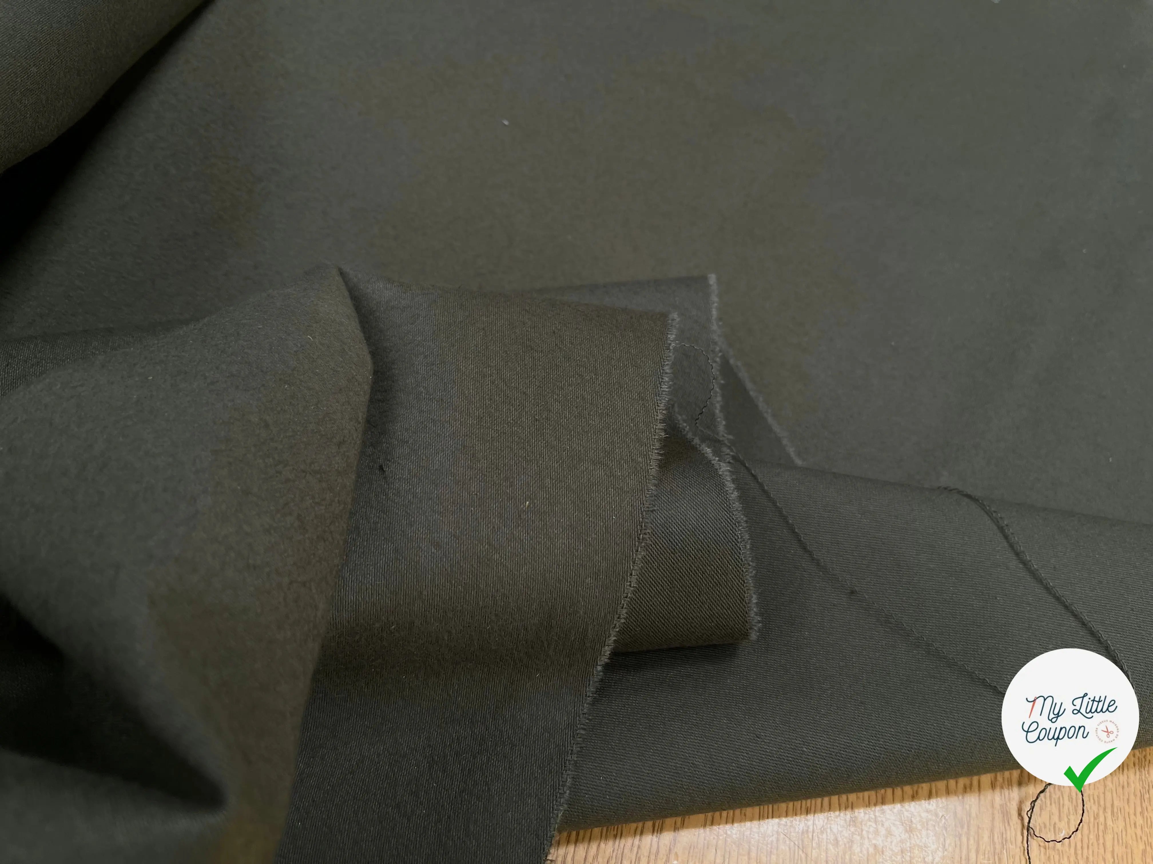 GABARDINE DE COTON STRIÉ KAKI - My Little Coupon