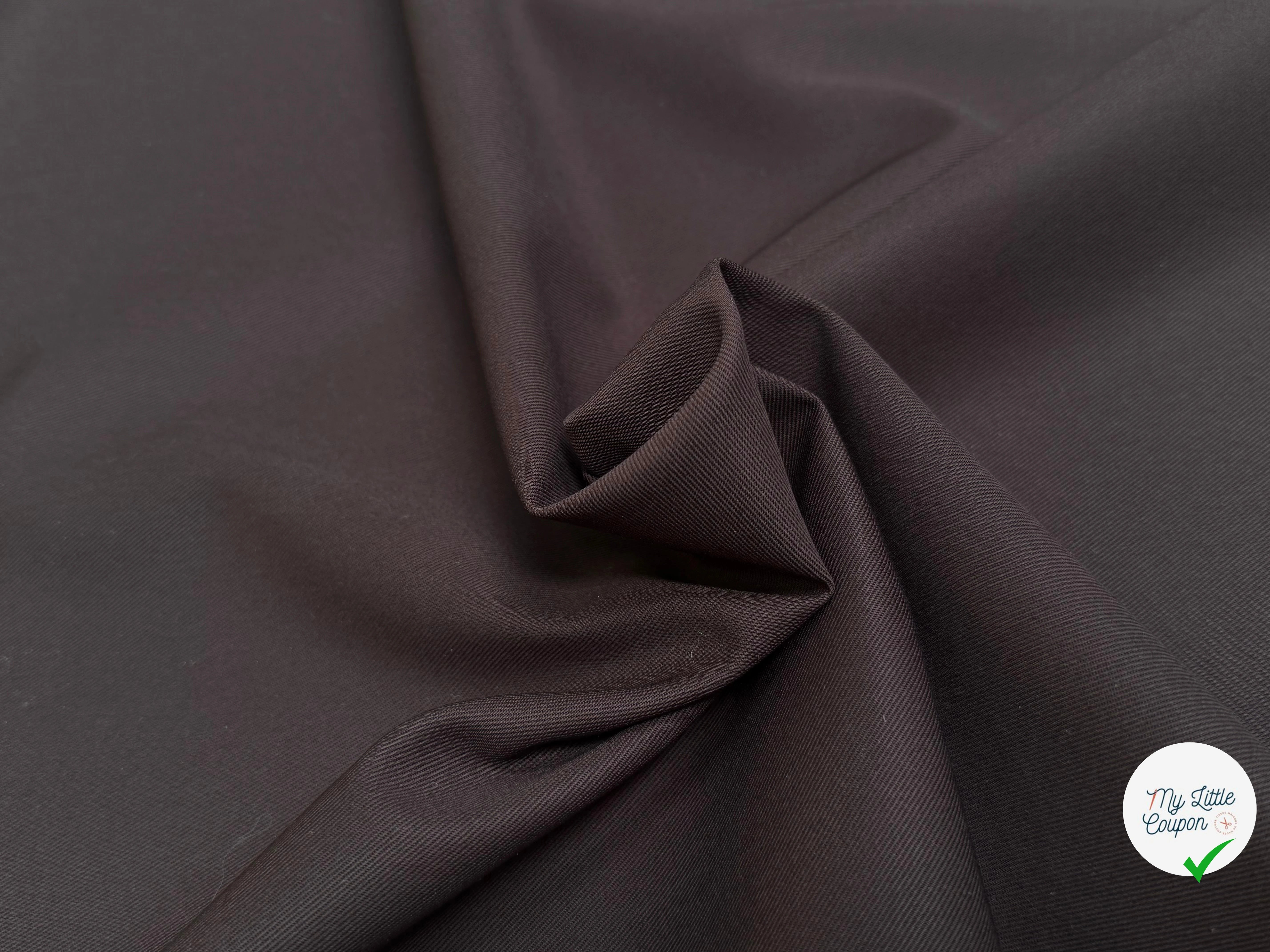 GABARDINE DE COTON STRIÉE CHOCO MARRON TRÈS BELLE TENUE - My Little Coupon