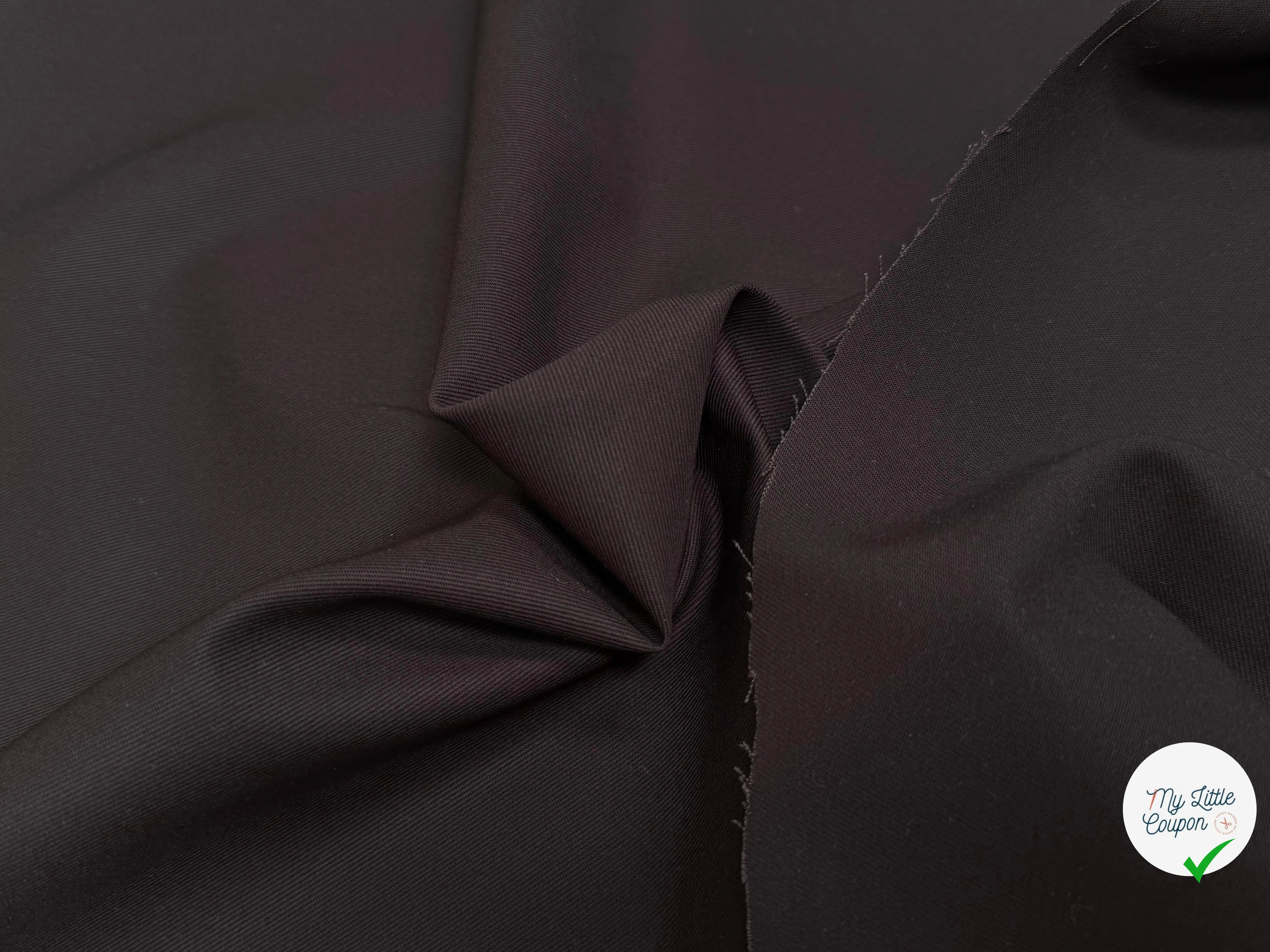 GABARDINE DE COTON STRIÉE CHOCO MARRON TRÈS BELLE TENUE - My Little Coupon