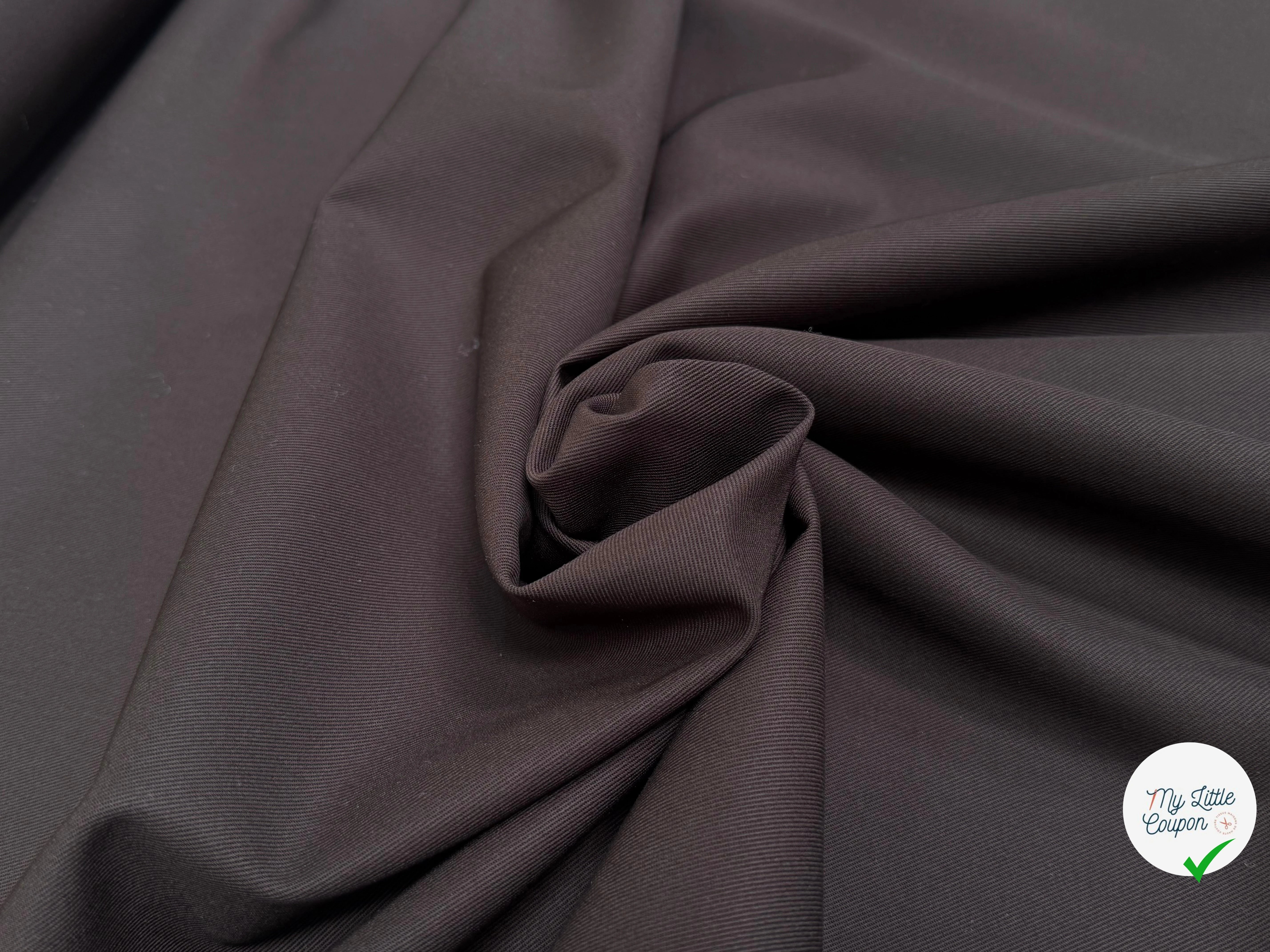 GABARDINE DE COTON STRIÉE CHOCO MARRON TRÈS BELLE TENUE - My Little Coupon