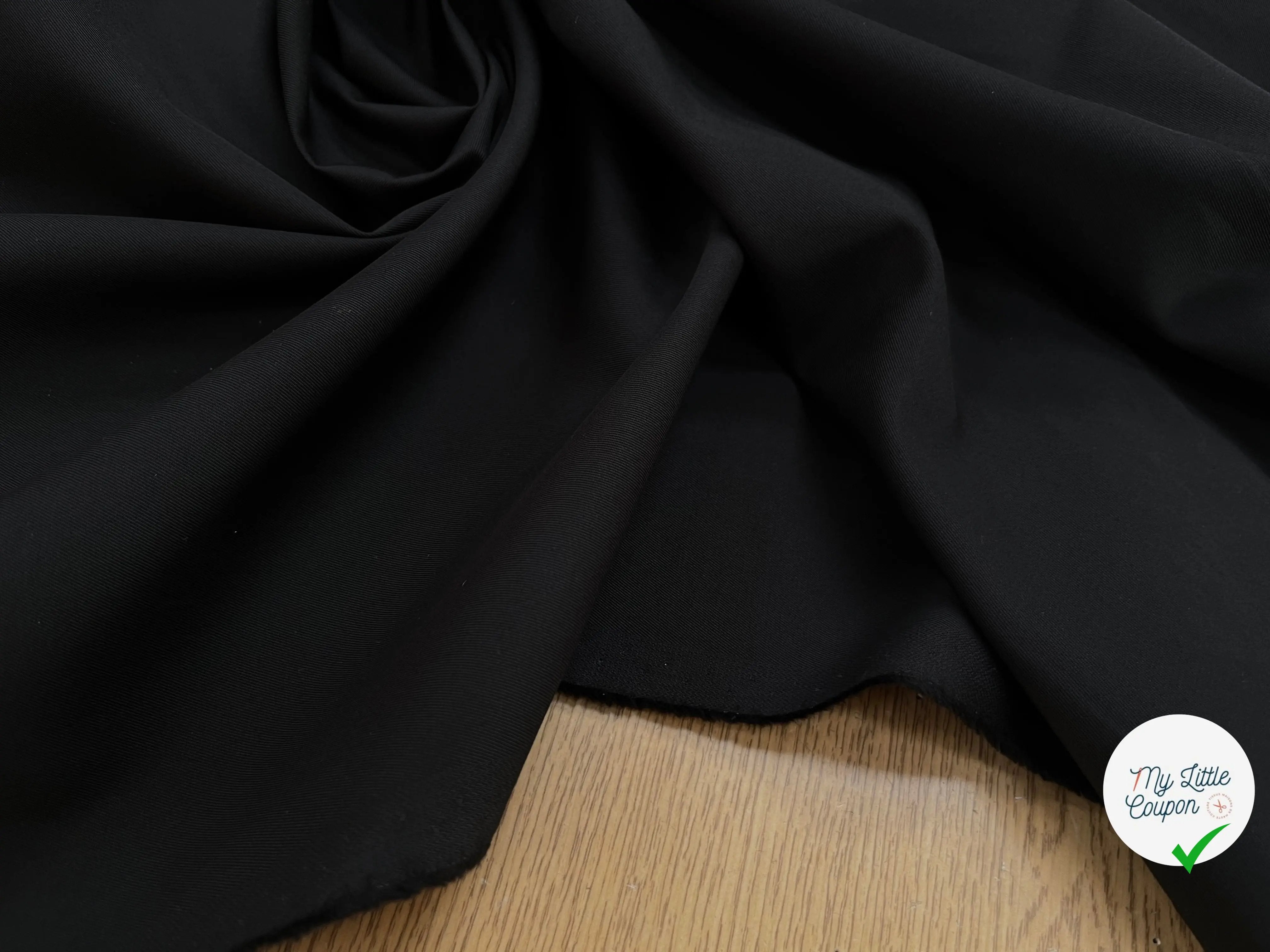GABARDINE DE COTON SUBLIME NOIR - My Little Coupon