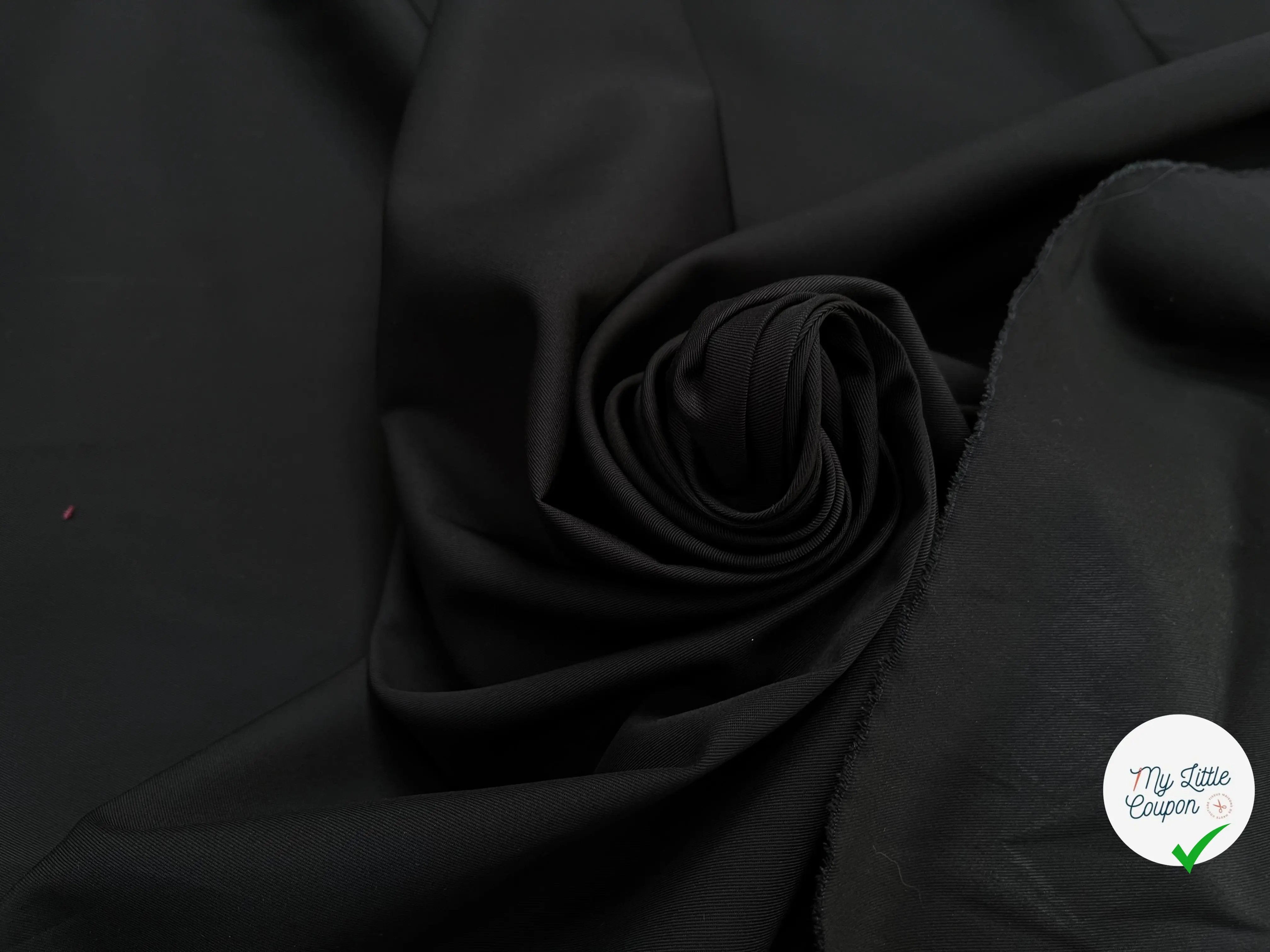 GABARDINE DE COTON SUBLIME NOIR - My Little Coupon