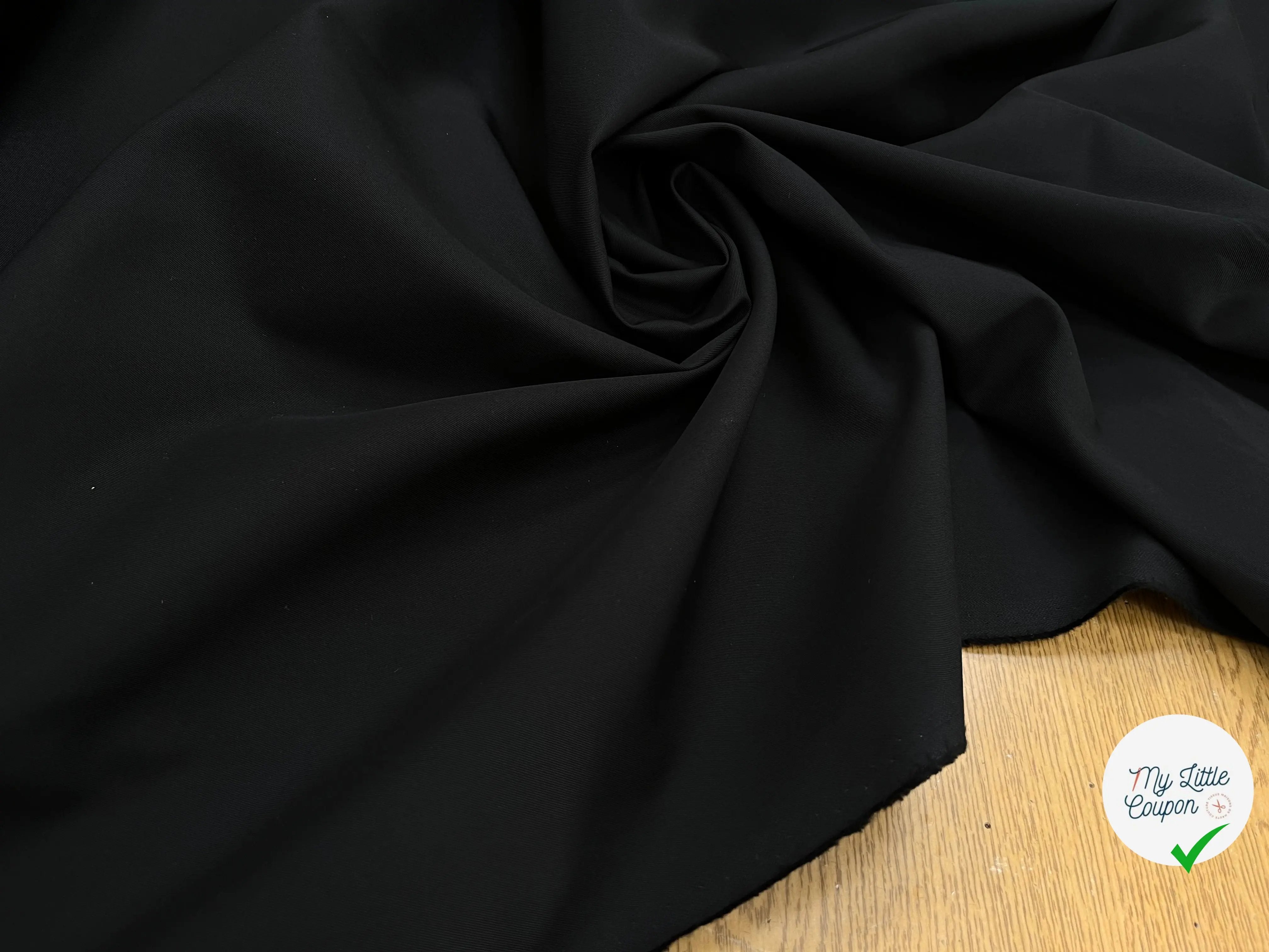 GABARDINE DE COTON SUBLIME NOIR - My Little Coupon