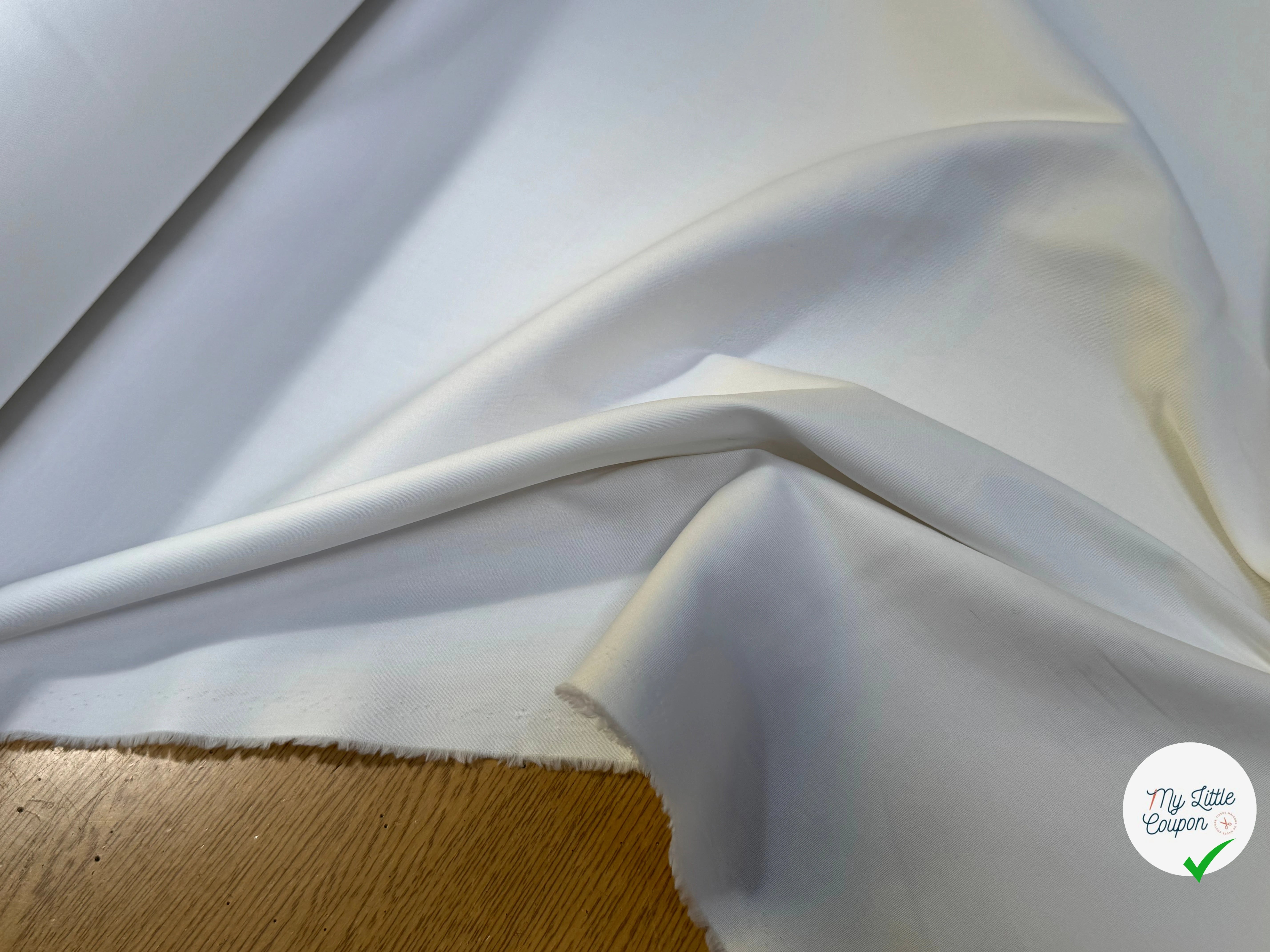 GABARDINE DE COTON TENUE LOURDE STRETCH FINEMENT SERGÉE BLANC TRÈS BEAU - My Little Coupon