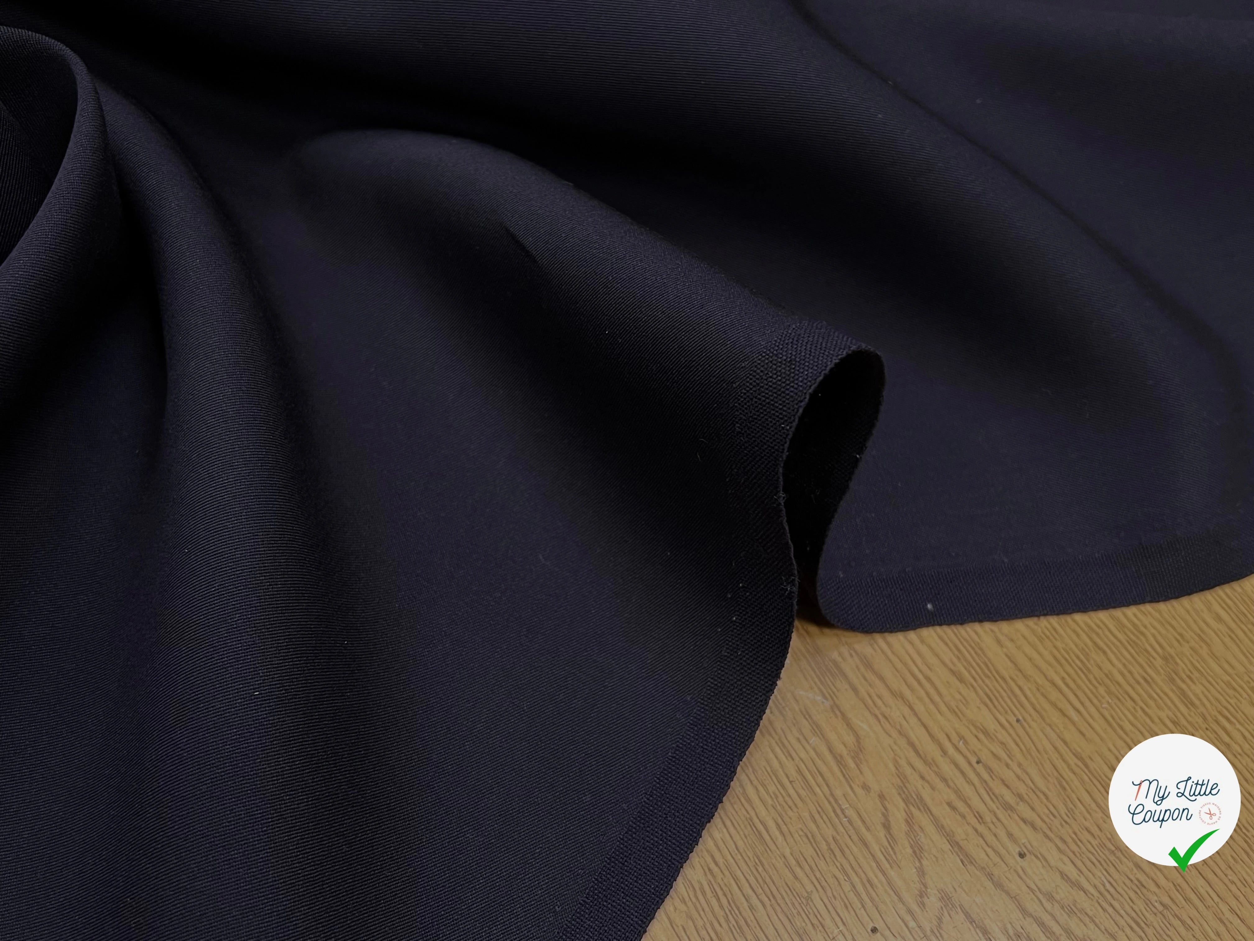 GABARDINE DE LAINE BLEU MIDNIGHT BELLE TENUE 100% LAINE - My Little Coupon