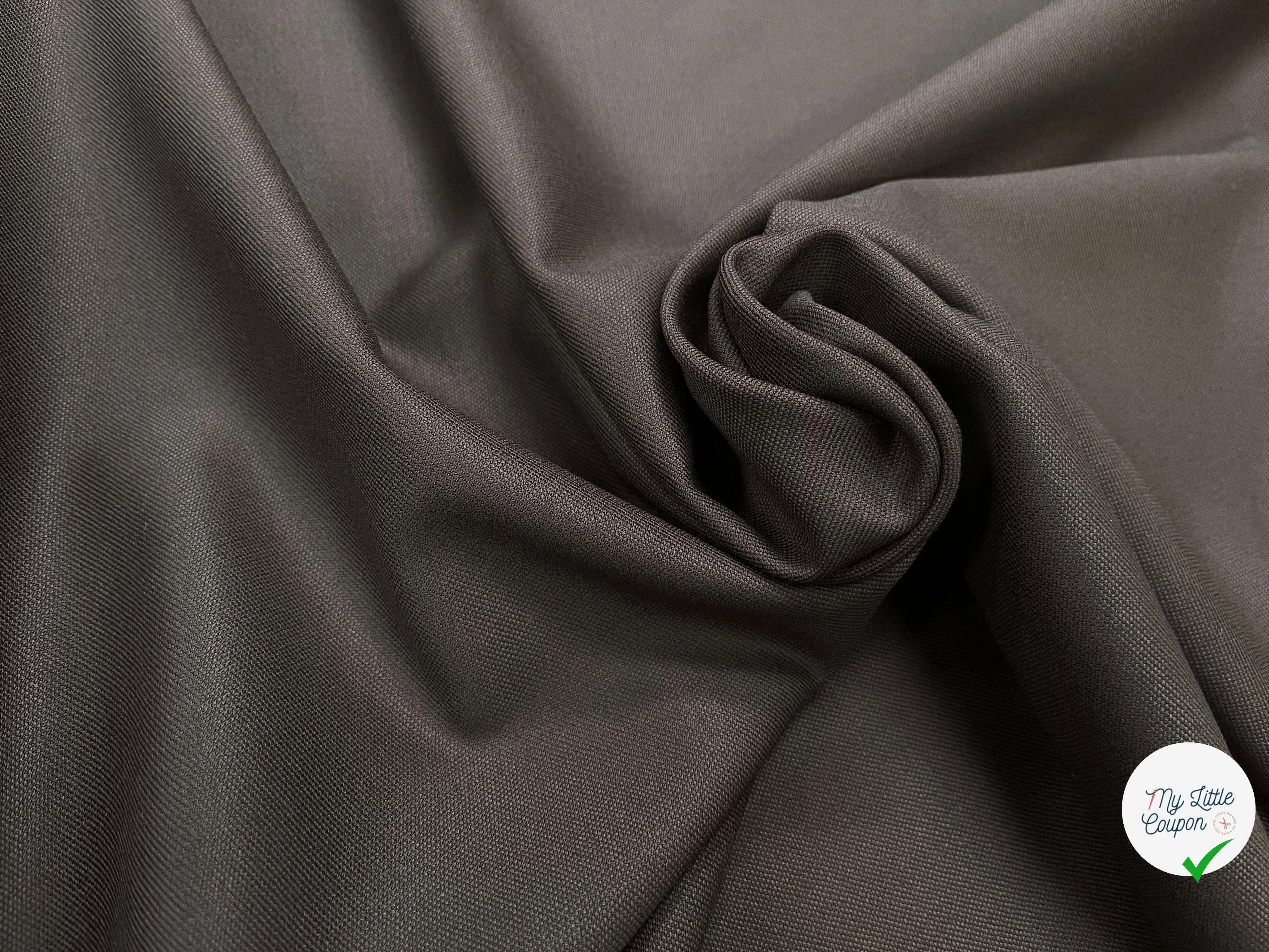 GABARDINE DE LAINE CHOCOLAT NOIR LOURDE ET SOUPLE - My Little Coupon