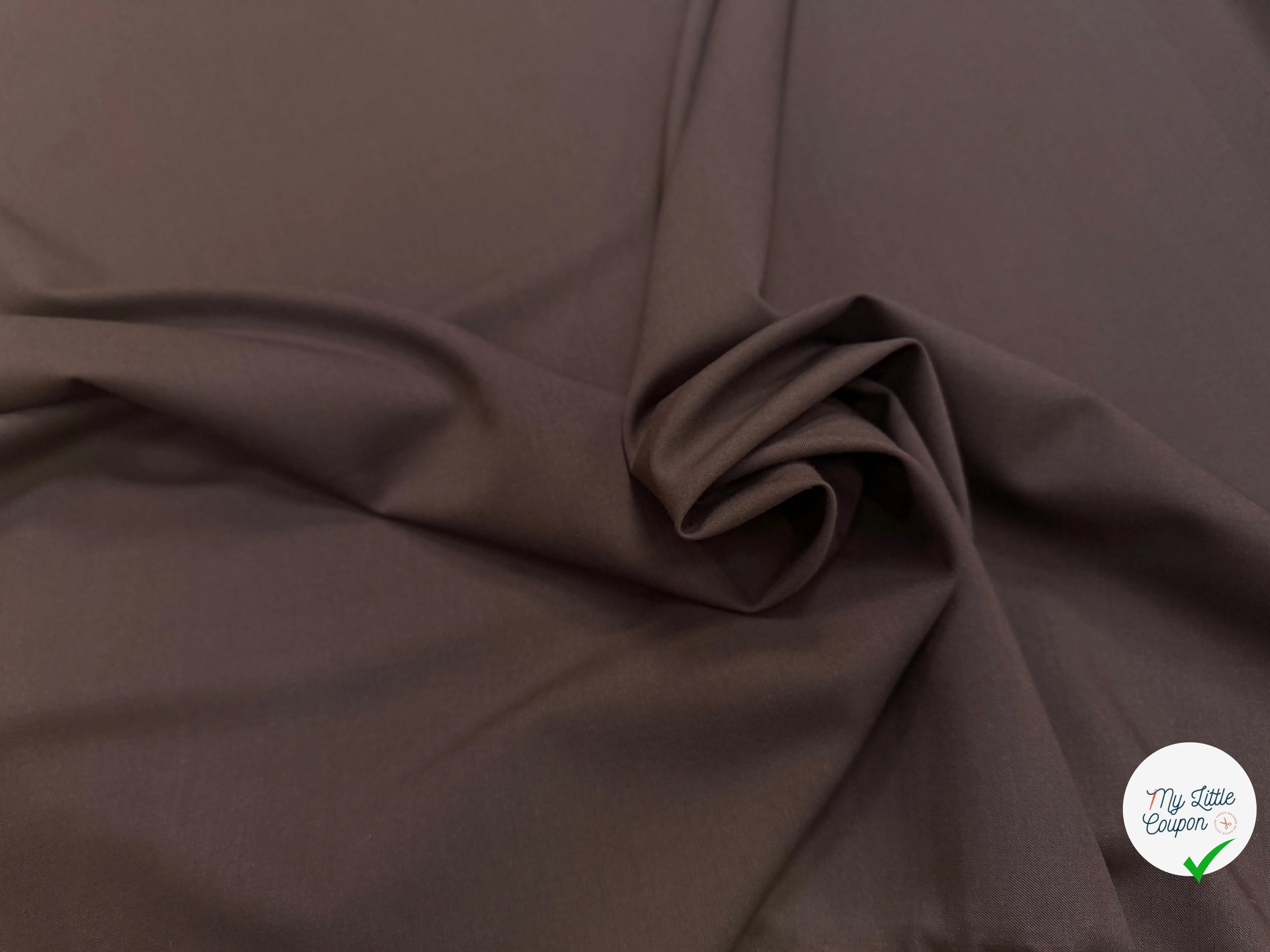 GABARDINE DE LAINE MARRON 5% ELASTHANNE - My Little Coupon