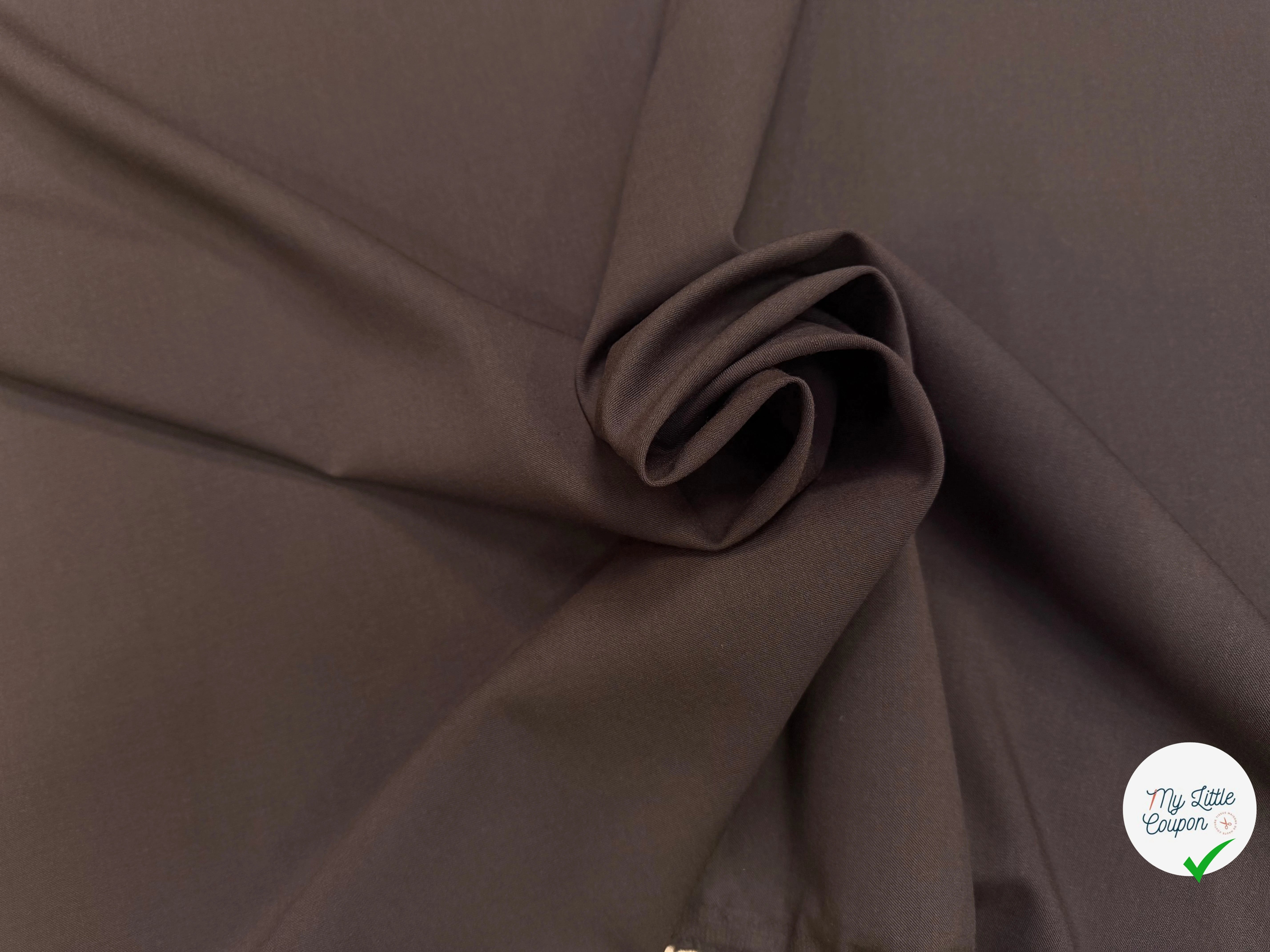 GABARDINE DE LAINE MARRON 5% ELASTHANNE - My Little Coupon