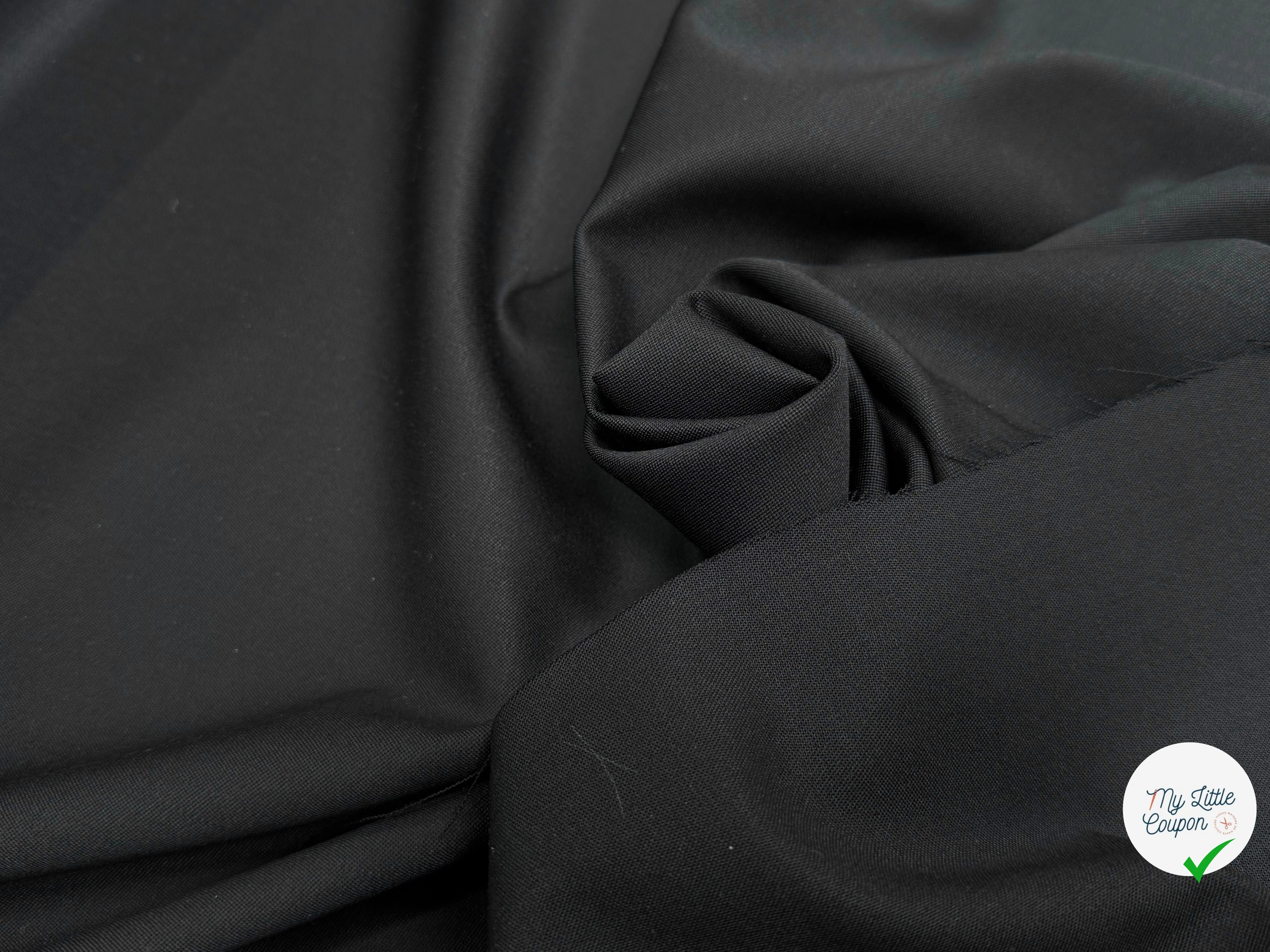 GABARDINE DE LAINE NOIR QUALITÉ COUTURE WOOL - My Little Coupon