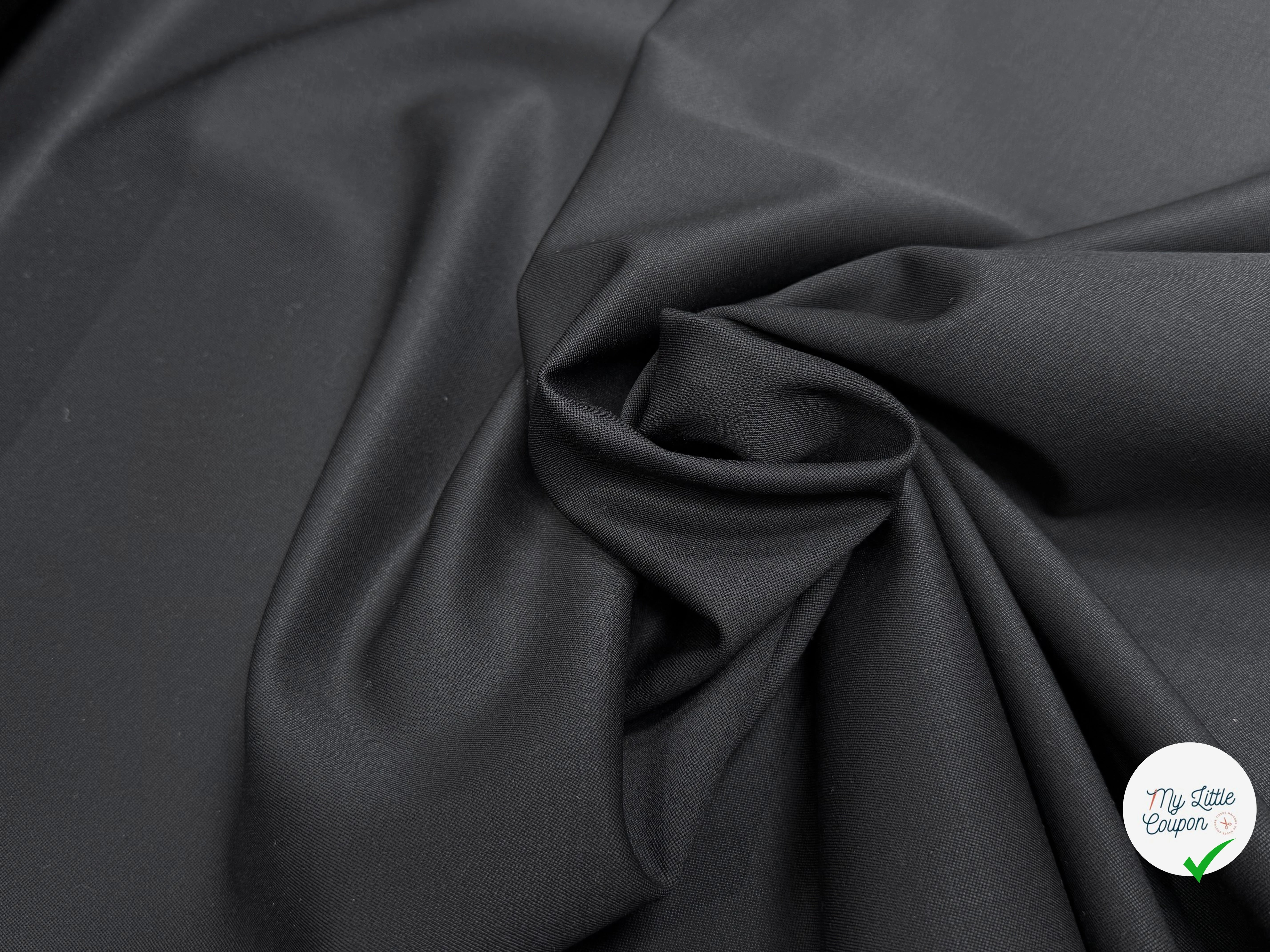 GABARDINE DE LAINE NOIR QUALITÉ COUTURE WOOL - My Little Coupon