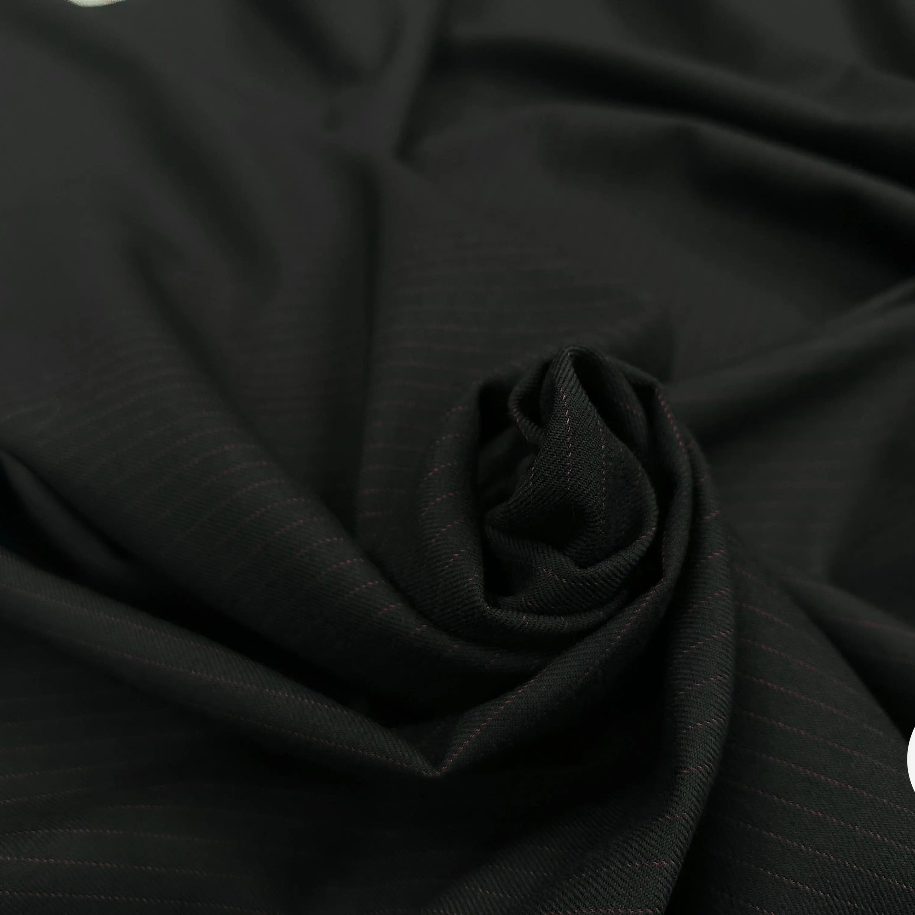GABARDINE DE LAINE NOIRE PINSTRIPES ROUGE MLC INTERN