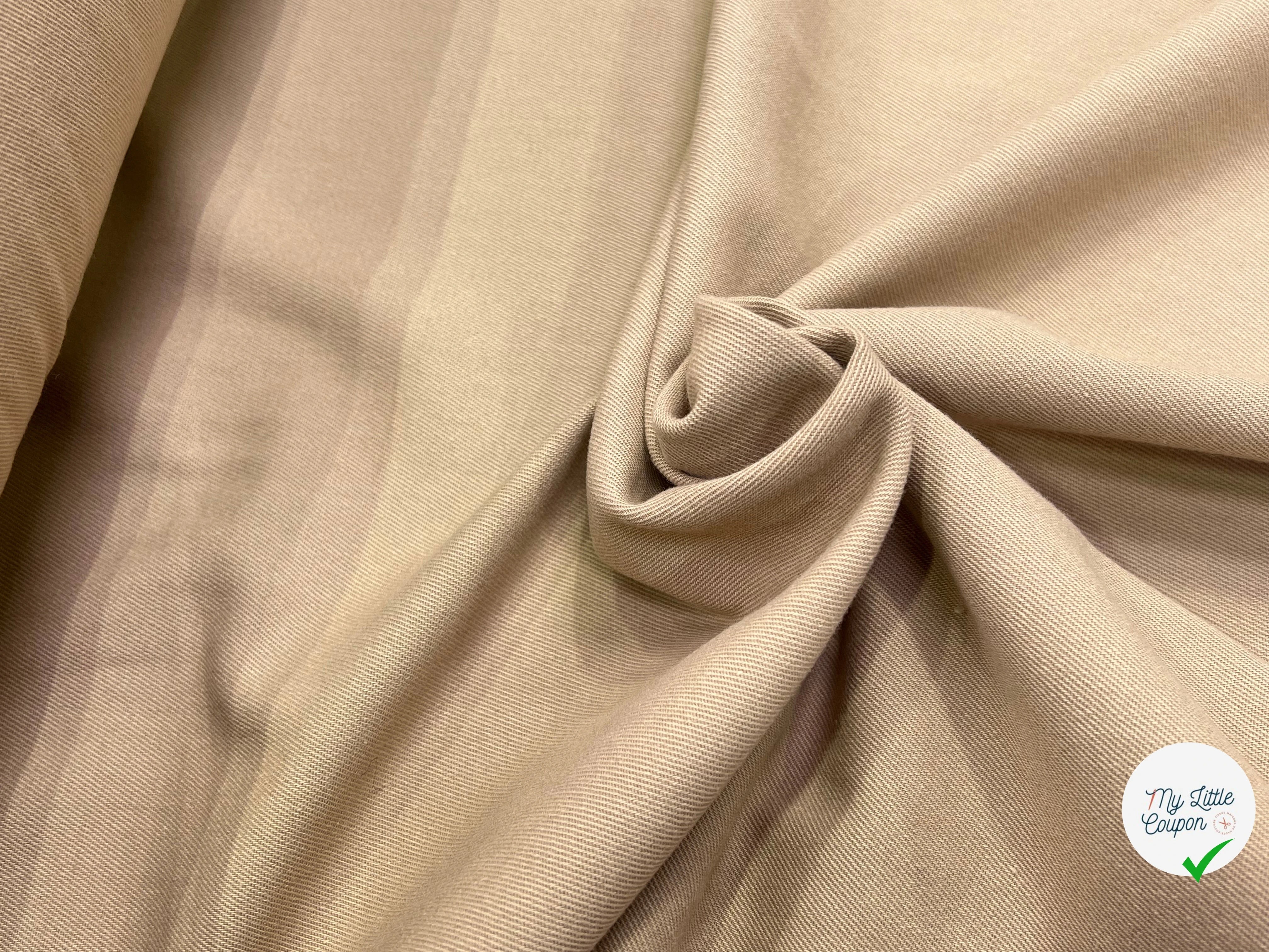 GABARDINE DE LAINE SOUPLE STRIÉE BEIGE MARRONÉ 98% LAINE - My Little Coupon