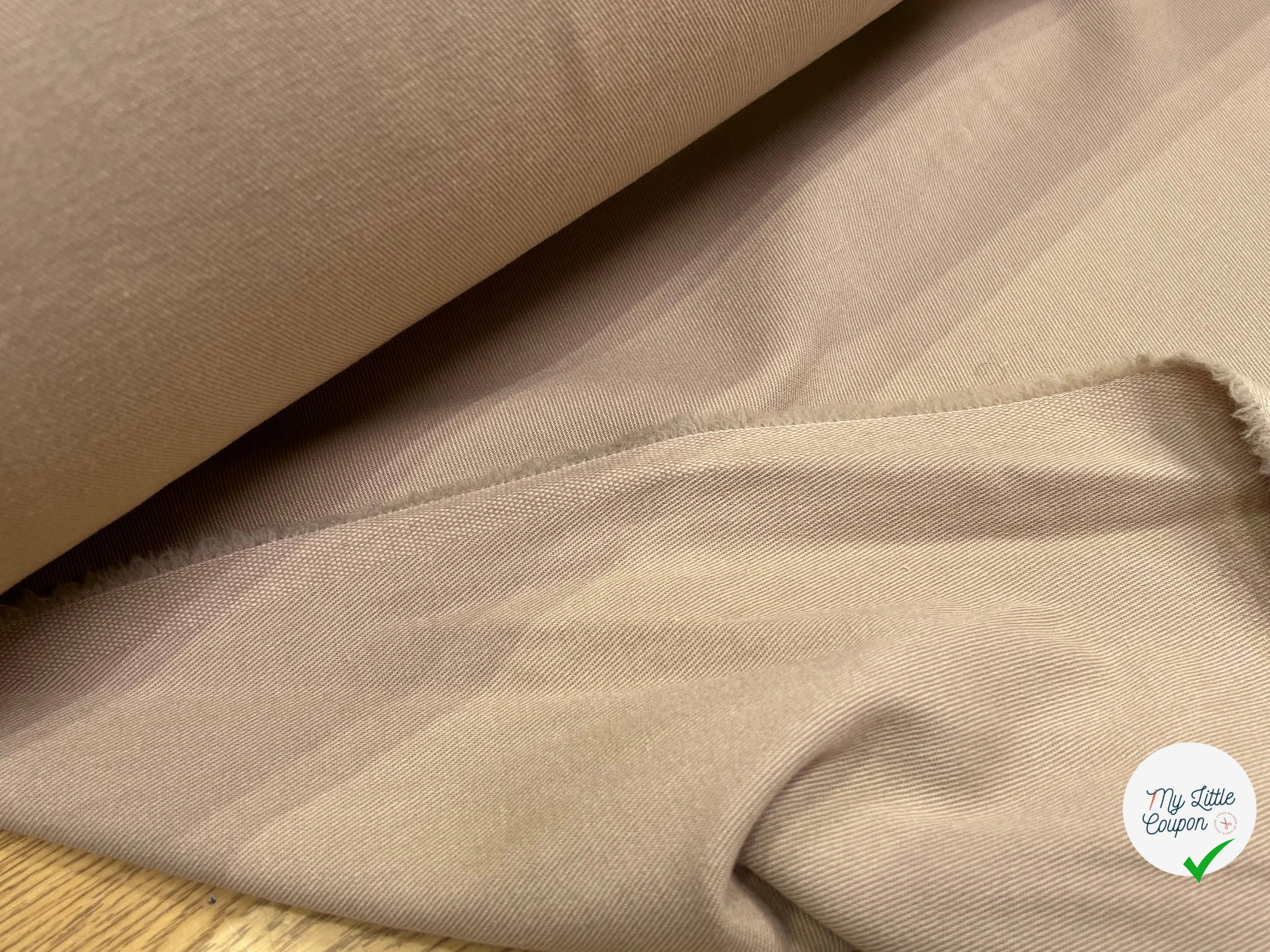 GABARDINE DE LAINE SOUPLE STRIÉE BEIGE MARRONÉ 98% LAINE - My Little Coupon