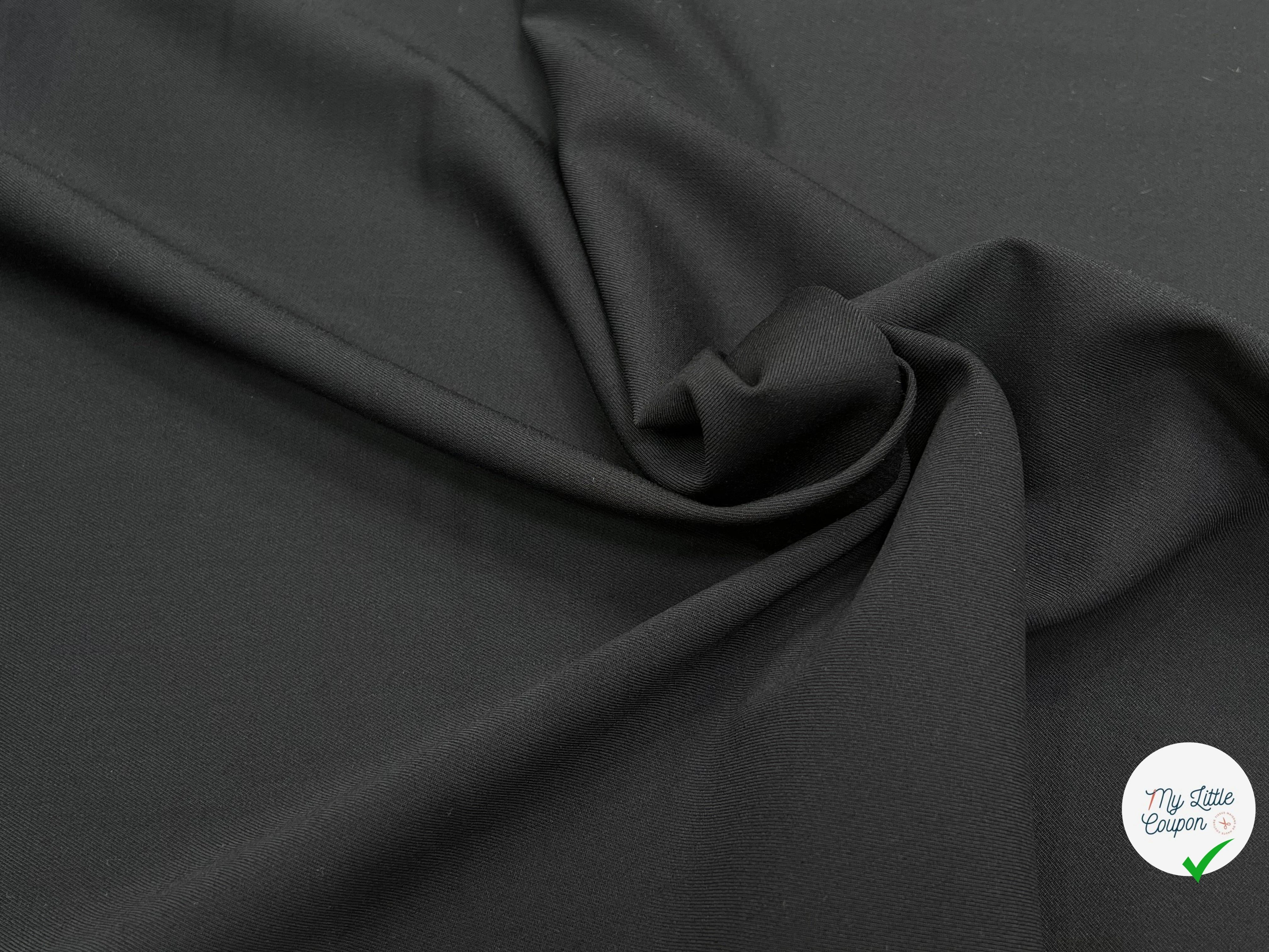 GABARDINE DE LAINE STRETCH BELLE TENUE NOIR 100% LAINE - My Little Coupon