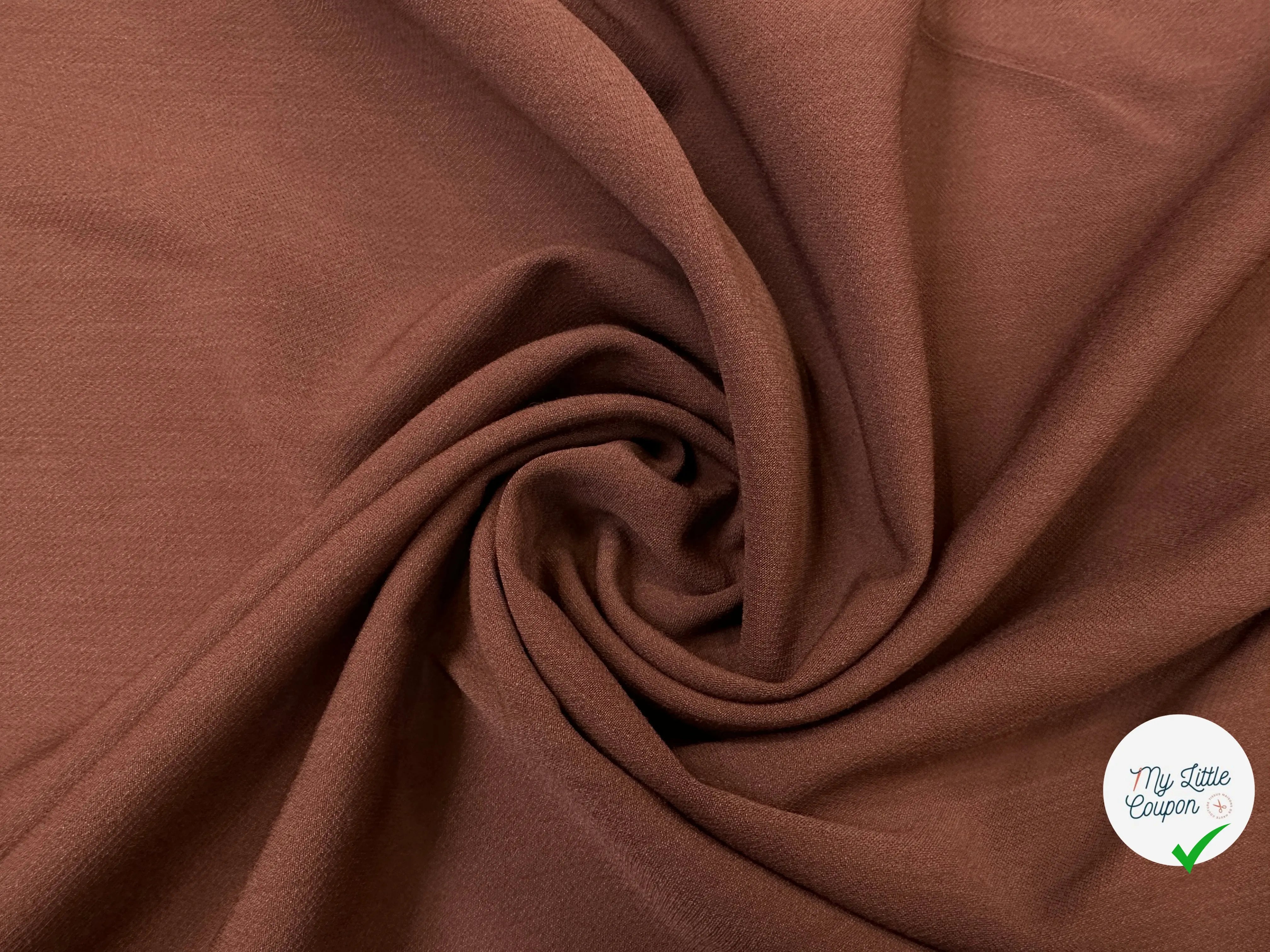 GABARDINE DE LAINE STRETCH MARRON CACACO - My Little Coupon