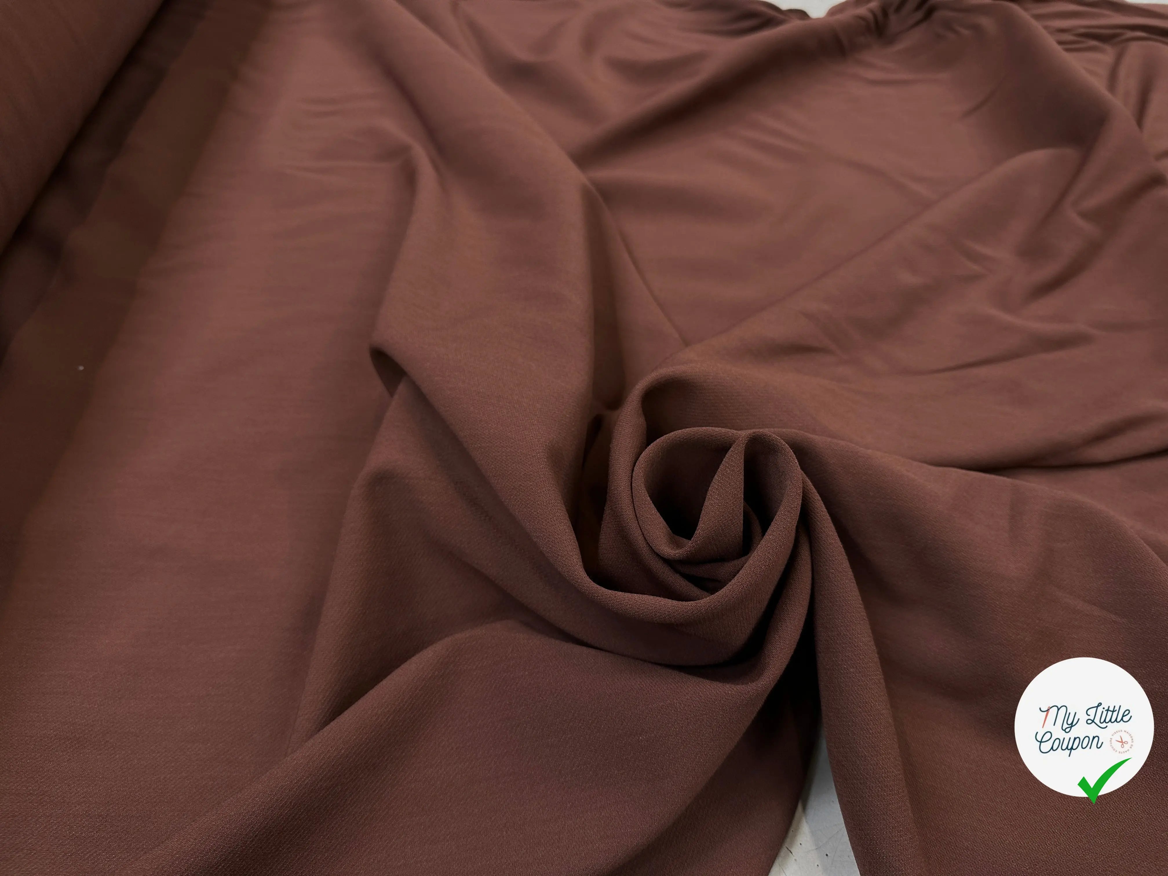 GABARDINE DE LAINE STRETCH MARRON CACACO - My Little Coupon