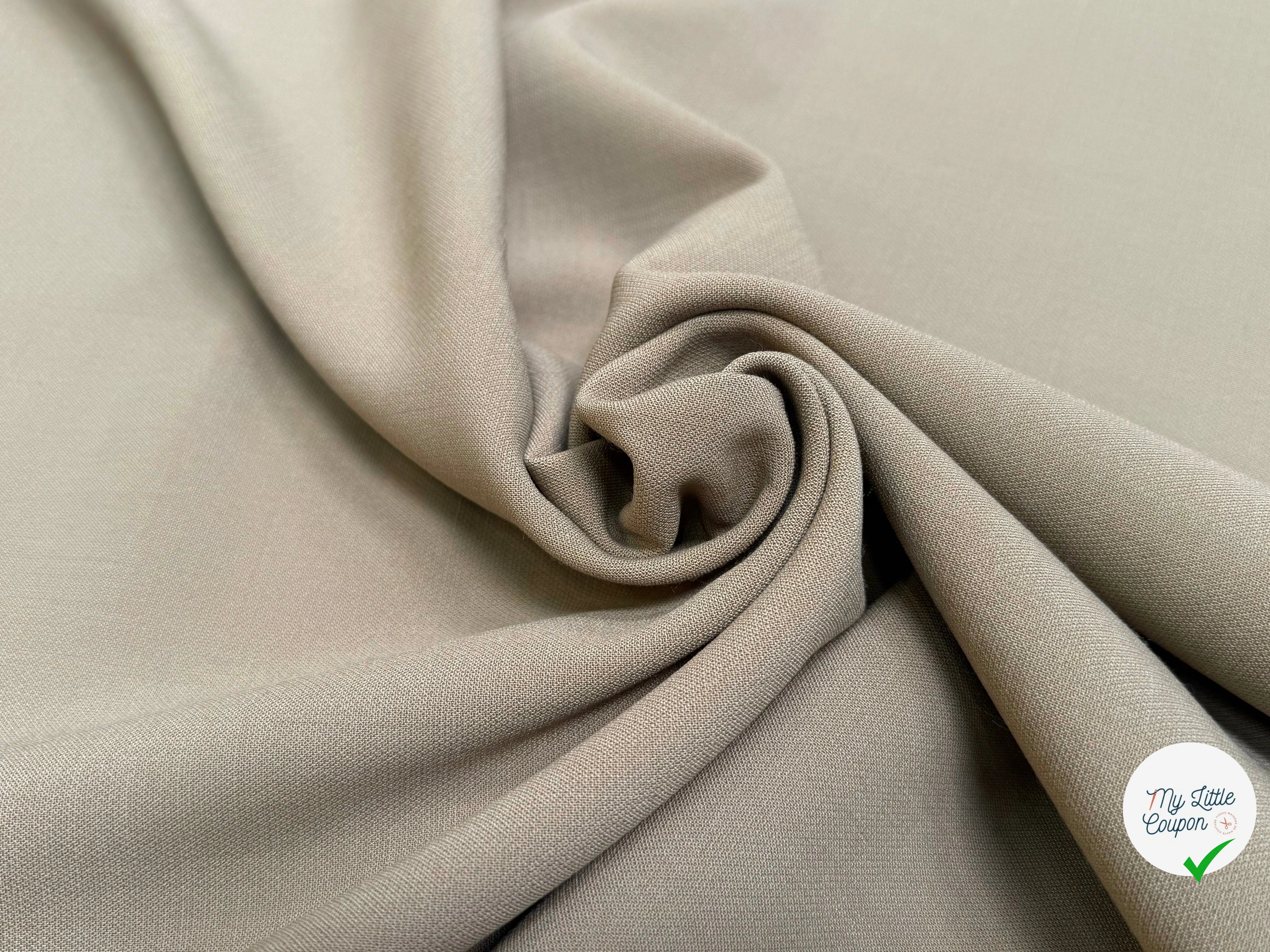 GABARDINE DE LAINE STRETCH TAUPE KAKI 80% LAINE TRÈS BELLE TENUE - My Little Coupon