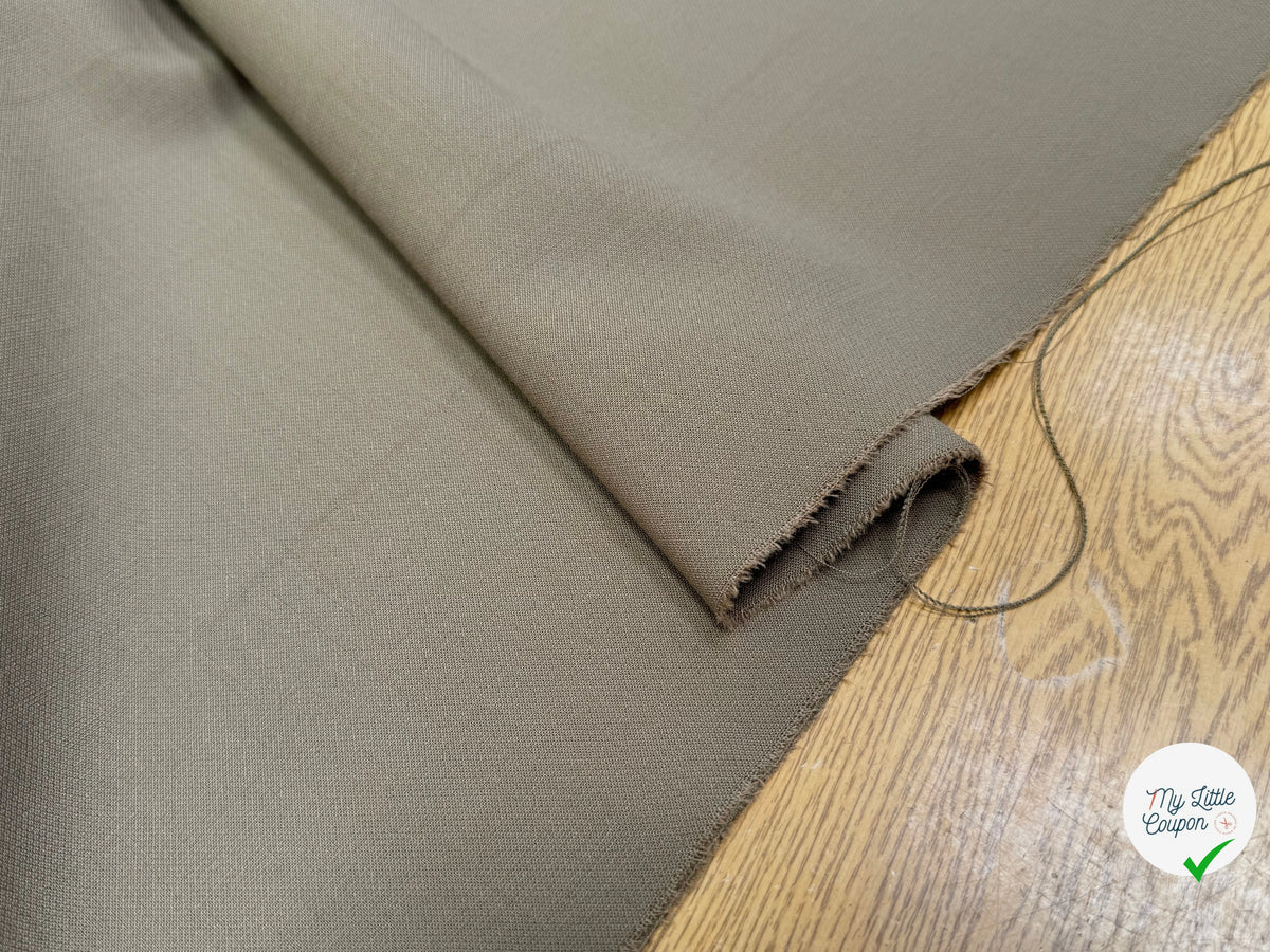 GABARDINE DE LAINE STRETCH TAUPE KAKI 80% LAINE TRÈS BELLE TENUE - My Little Coupon