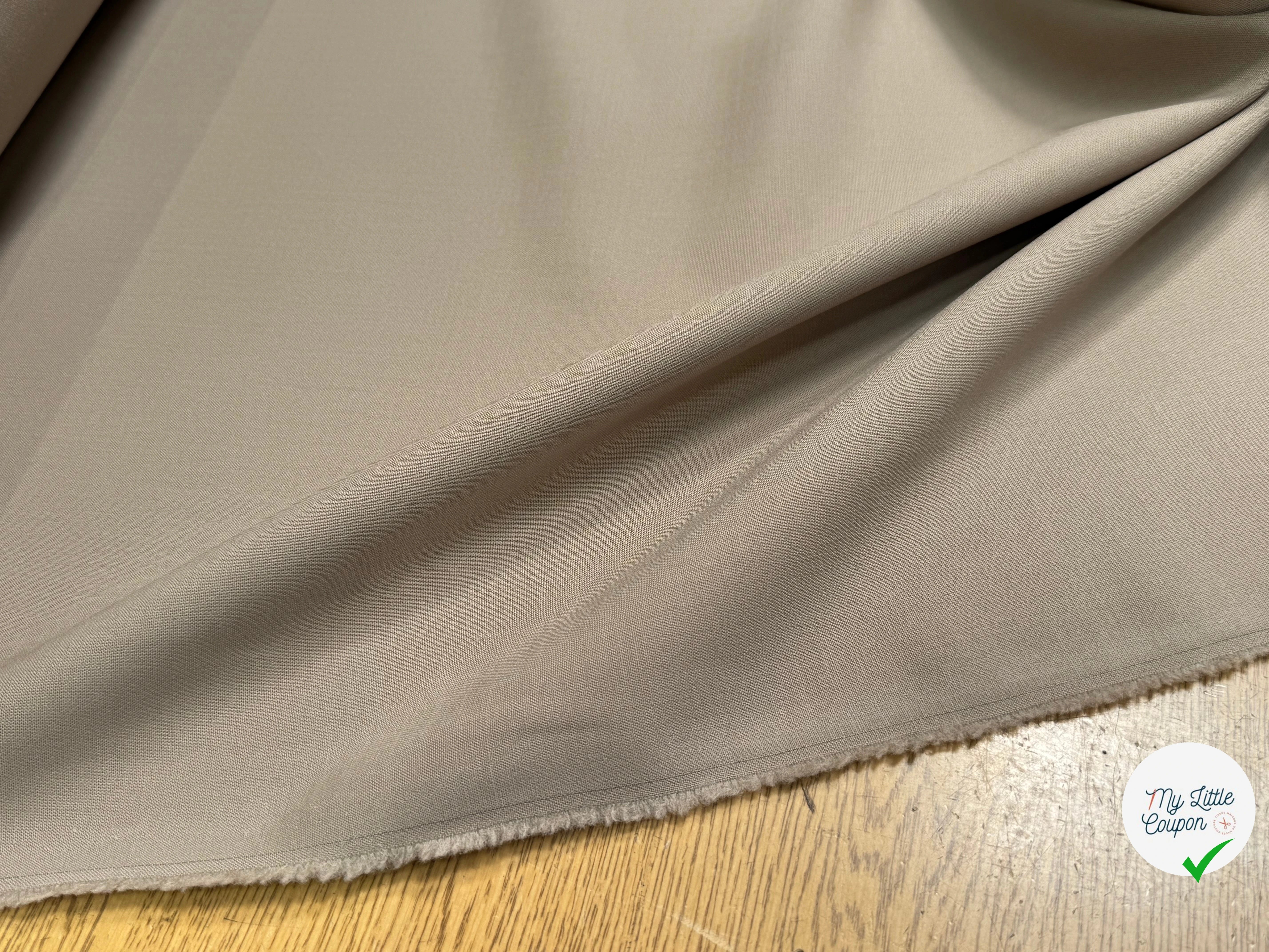GABARDINE DE LAINE STRETCH TRÈS BELLE TENUE BEIGE TAUPE - My Little Coupon