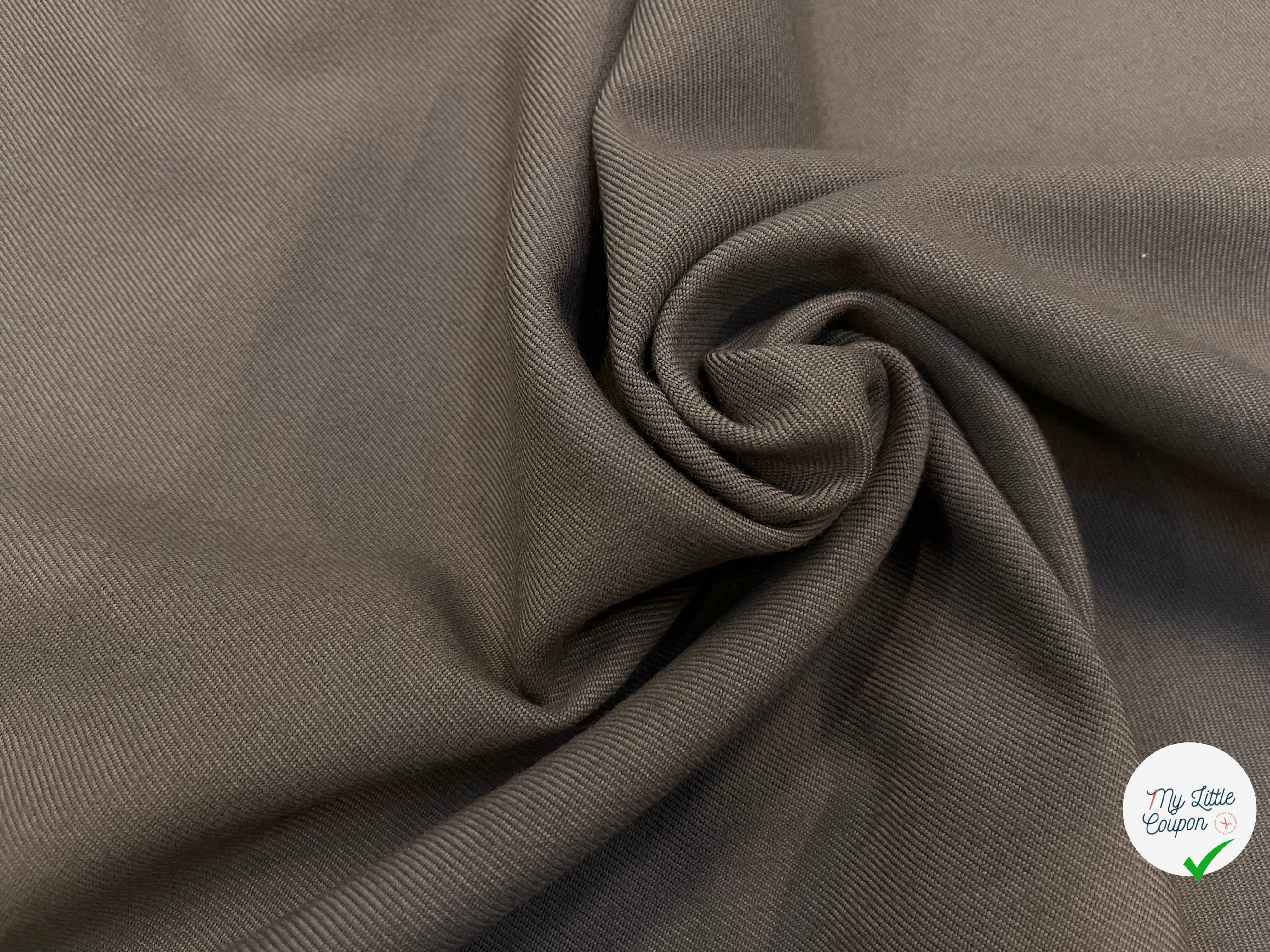 GABARDINE DE LAINE STRIÉE 70% LAINE LIGHT MOCHA - My Little Coupon