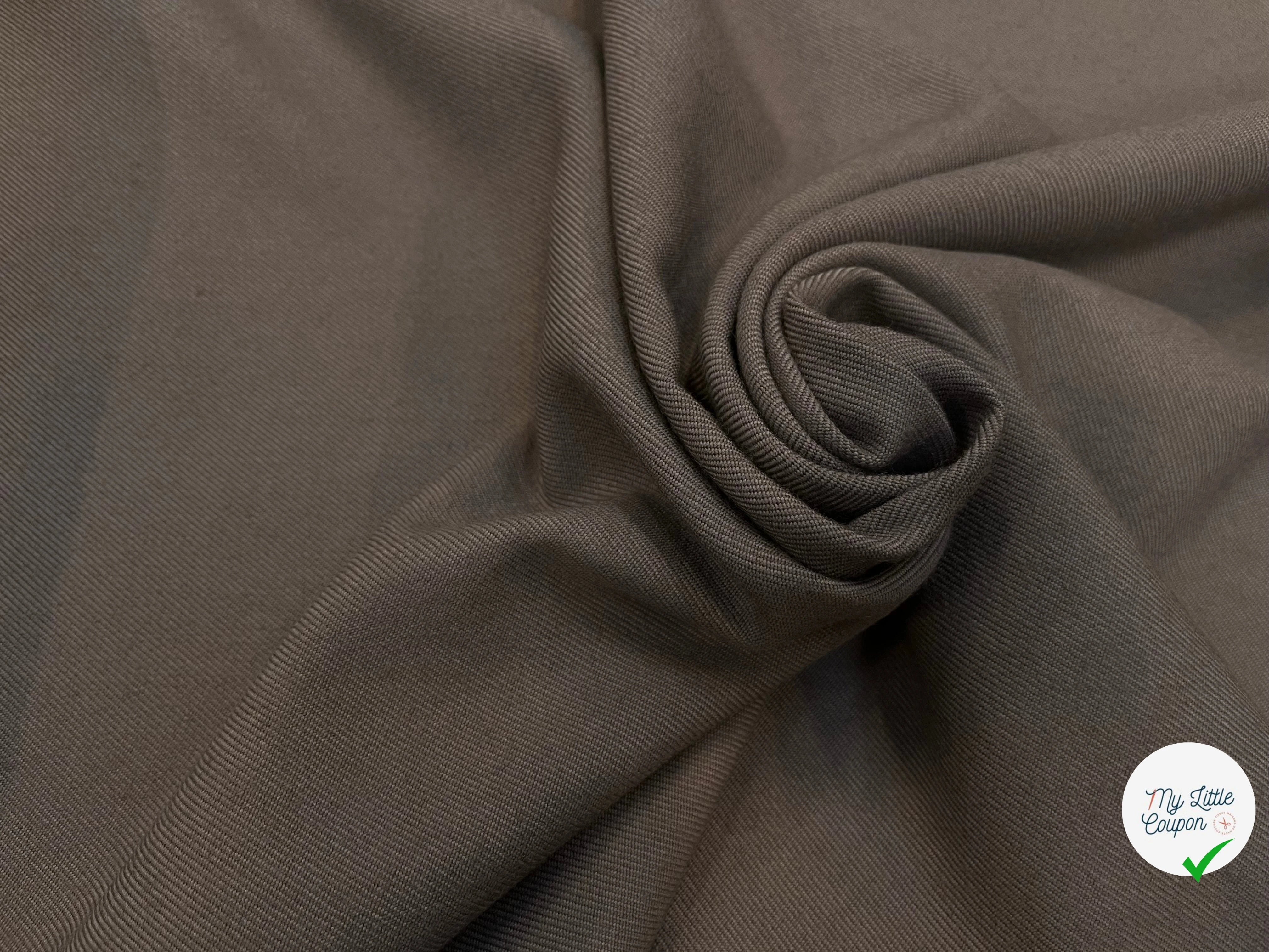 GABARDINE DE LAINE STRIÉE 70% LAINE LIGHT MOCHA - My Little Coupon