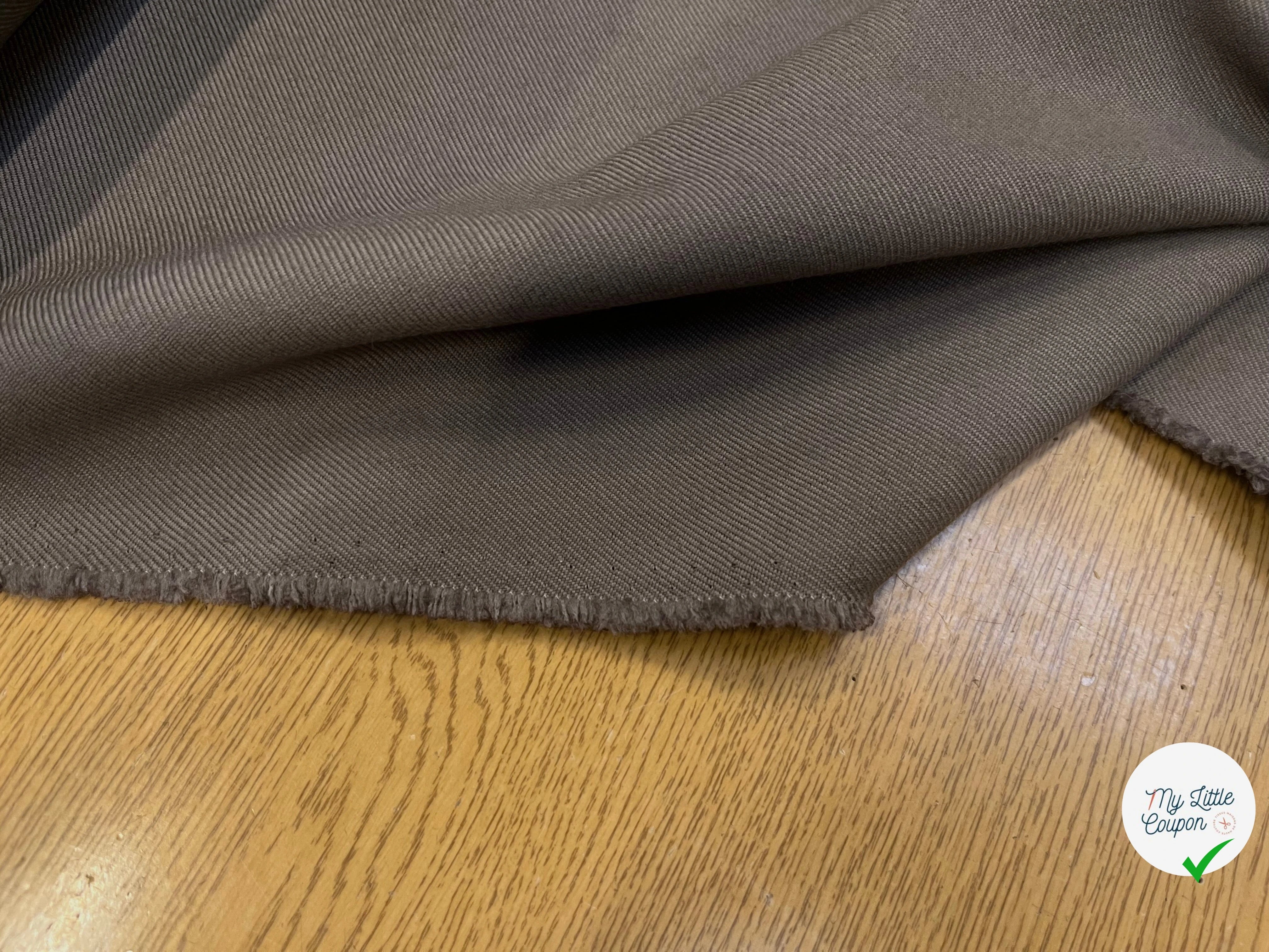 GABARDINE DE LAINE STRIÉE 70% LAINE LIGHT MOCHA - My Little Coupon