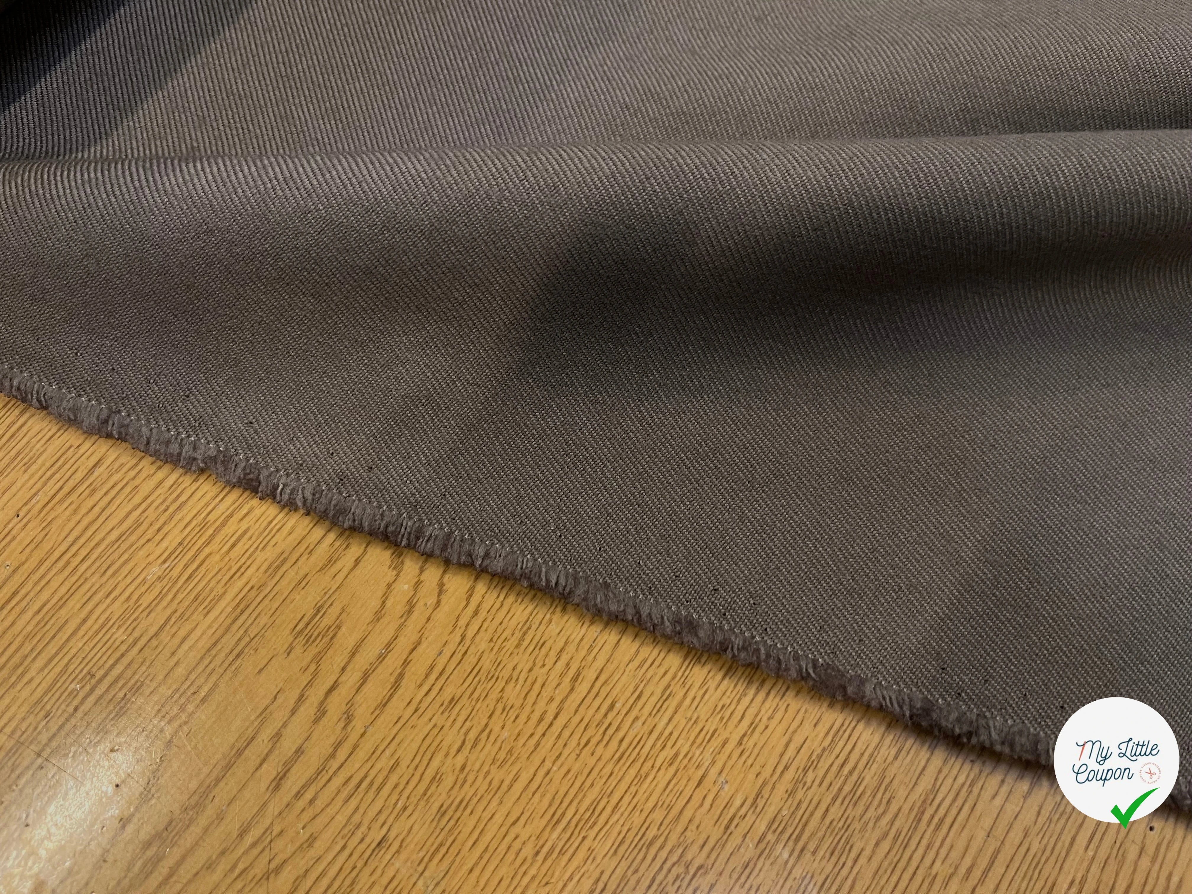 GABARDINE DE LAINE STRIÉE 70% LAINE LIGHT MOCHA - My Little Coupon