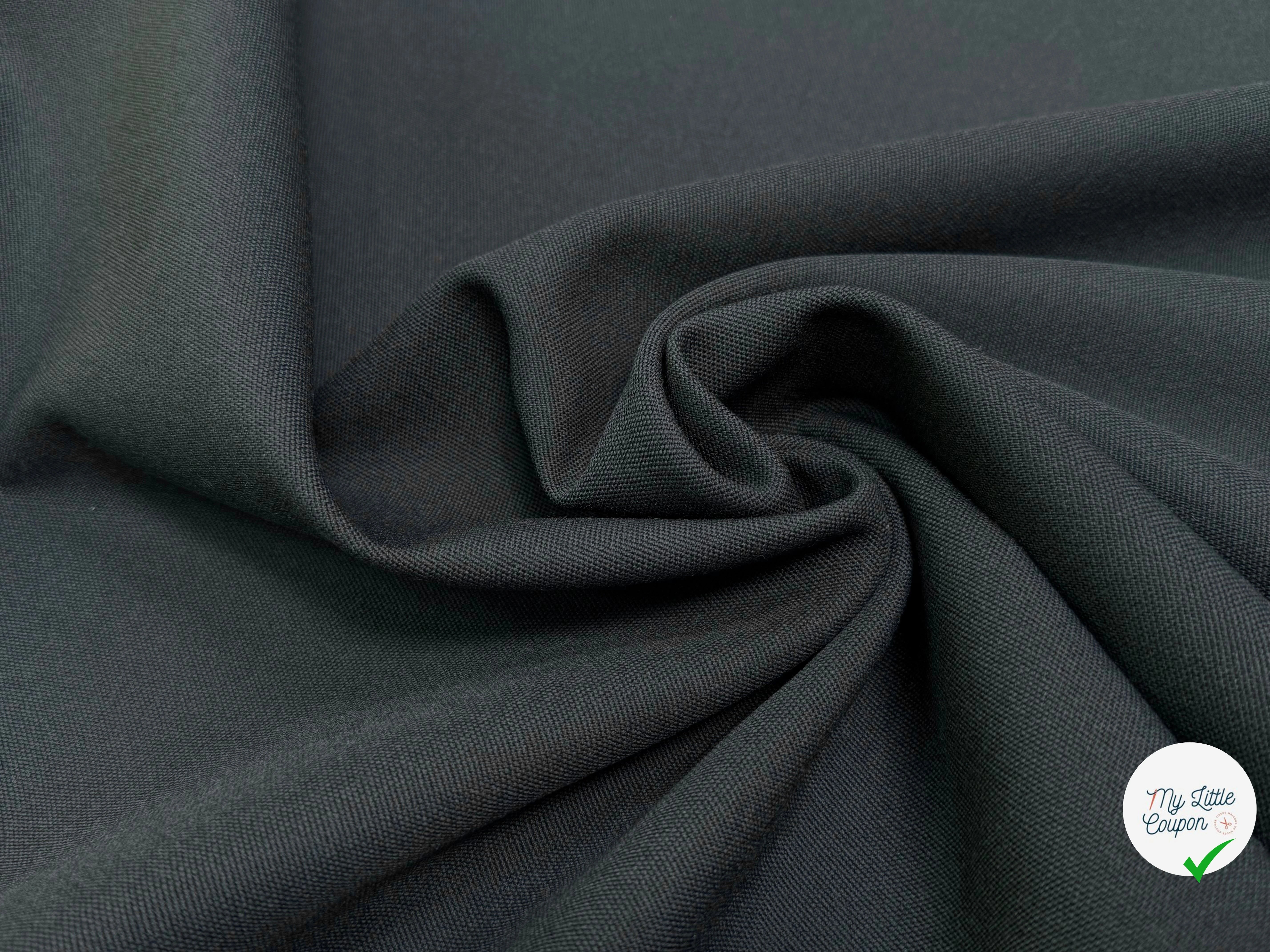 GABARDINE DE LAINE TRÈS BELLE TENUE VERT DE GRIS FONCÉ - My Little Coupon