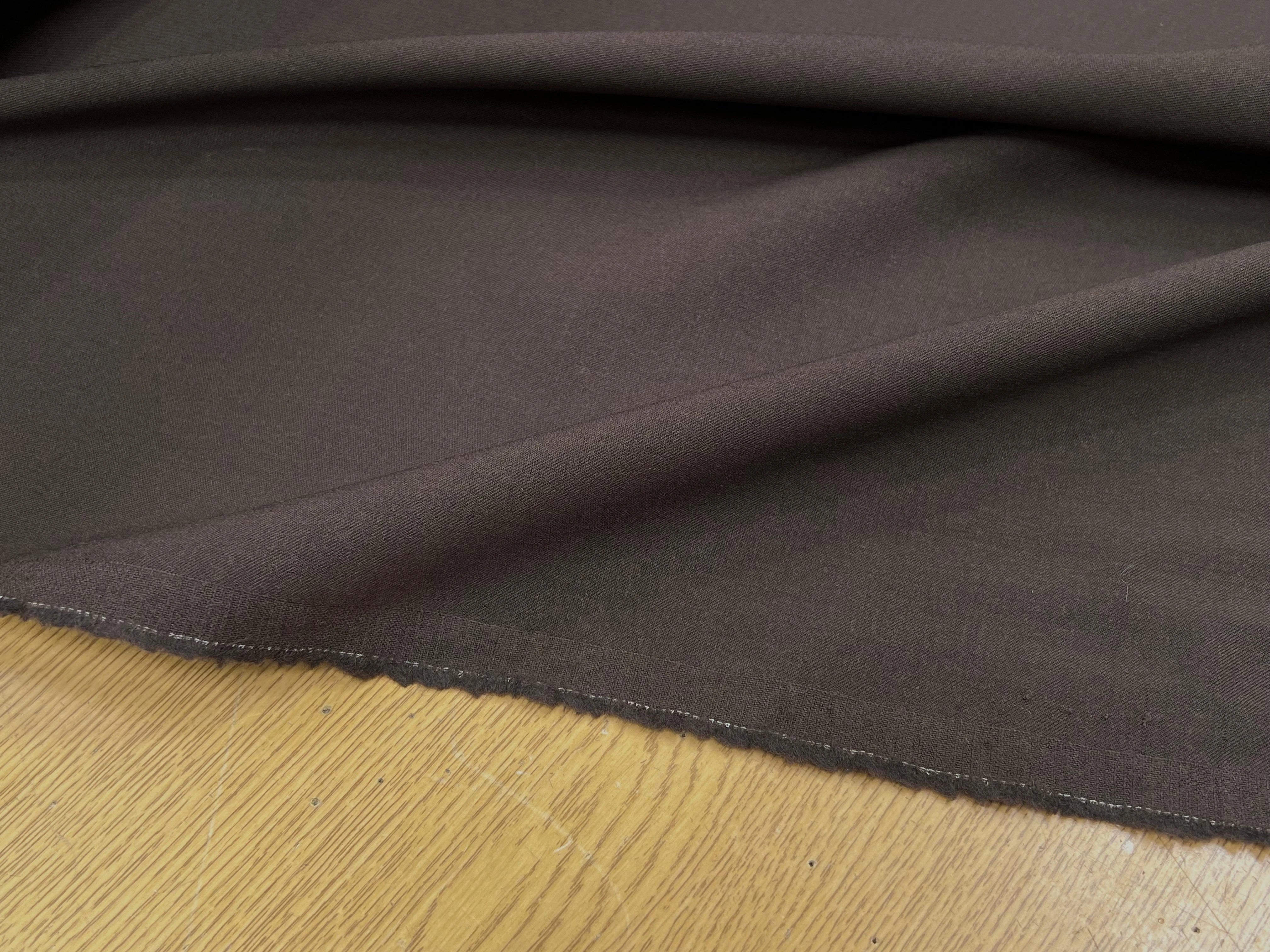 GABARDINE DE LAINE ULTRA STRETCH MARRON FONCÉ 80% LAINE - My Little Coupon