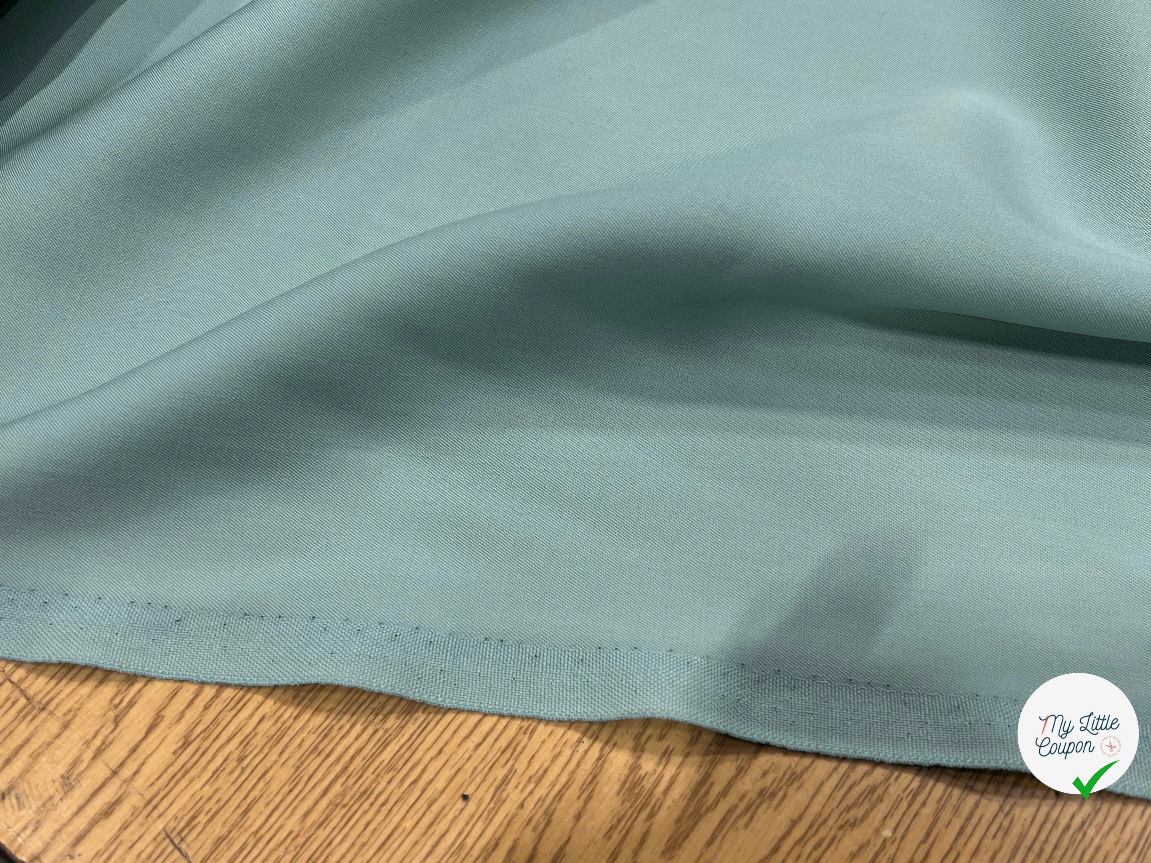 GABARDINE DE LAINE VERT D'EAU BELLE TENUE 50% LAINE - My Little Coupon